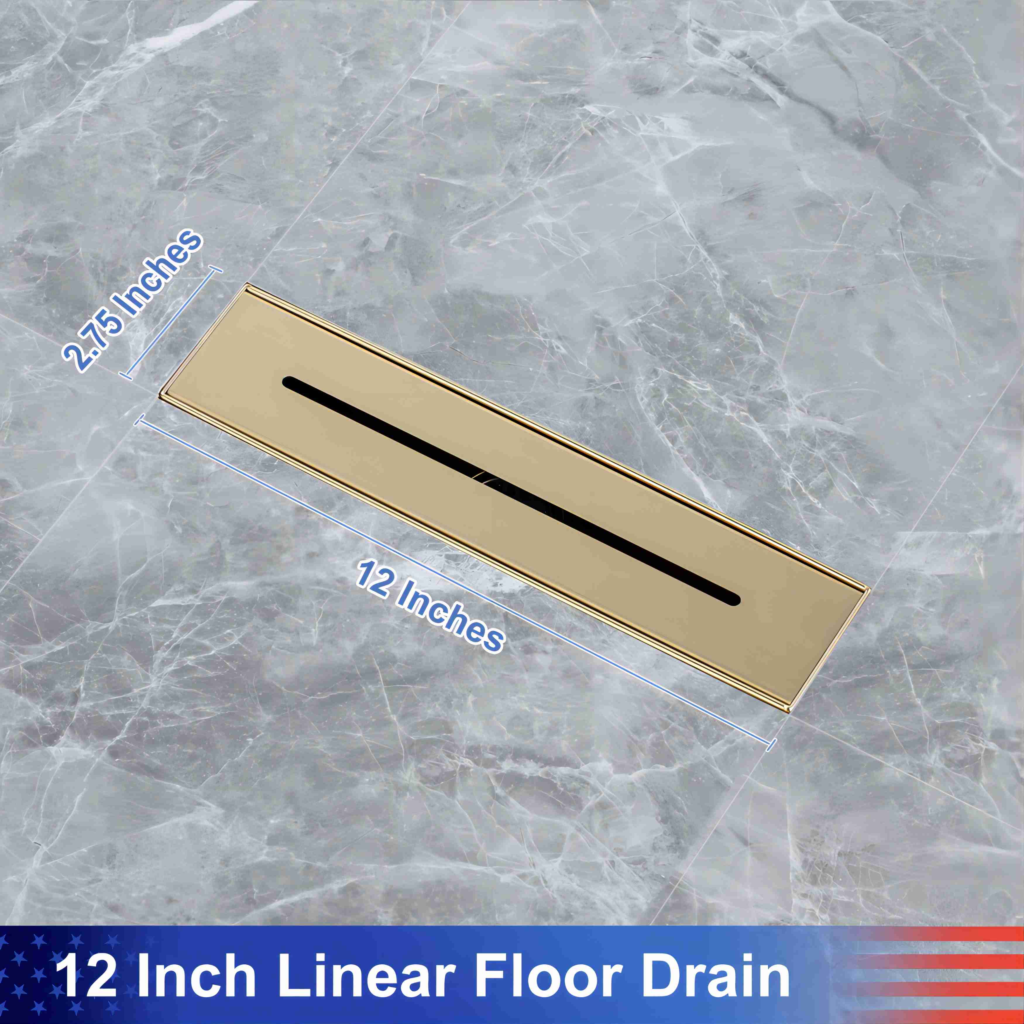 Drain de douche à grille linéaire de 12 po de largeur RX7006-12