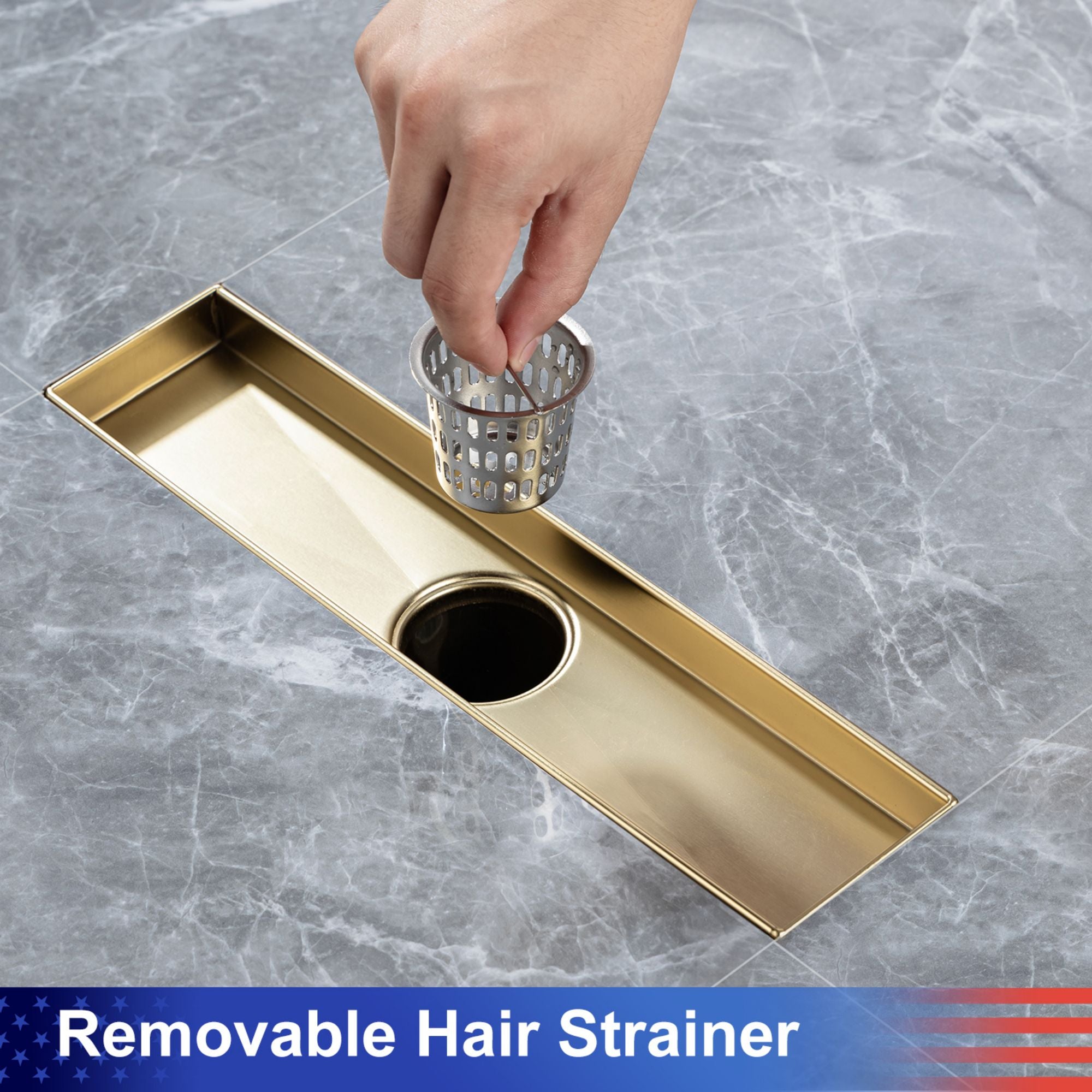 Drain de douche à grille linéaire de 12 po de largeur RX7006-12