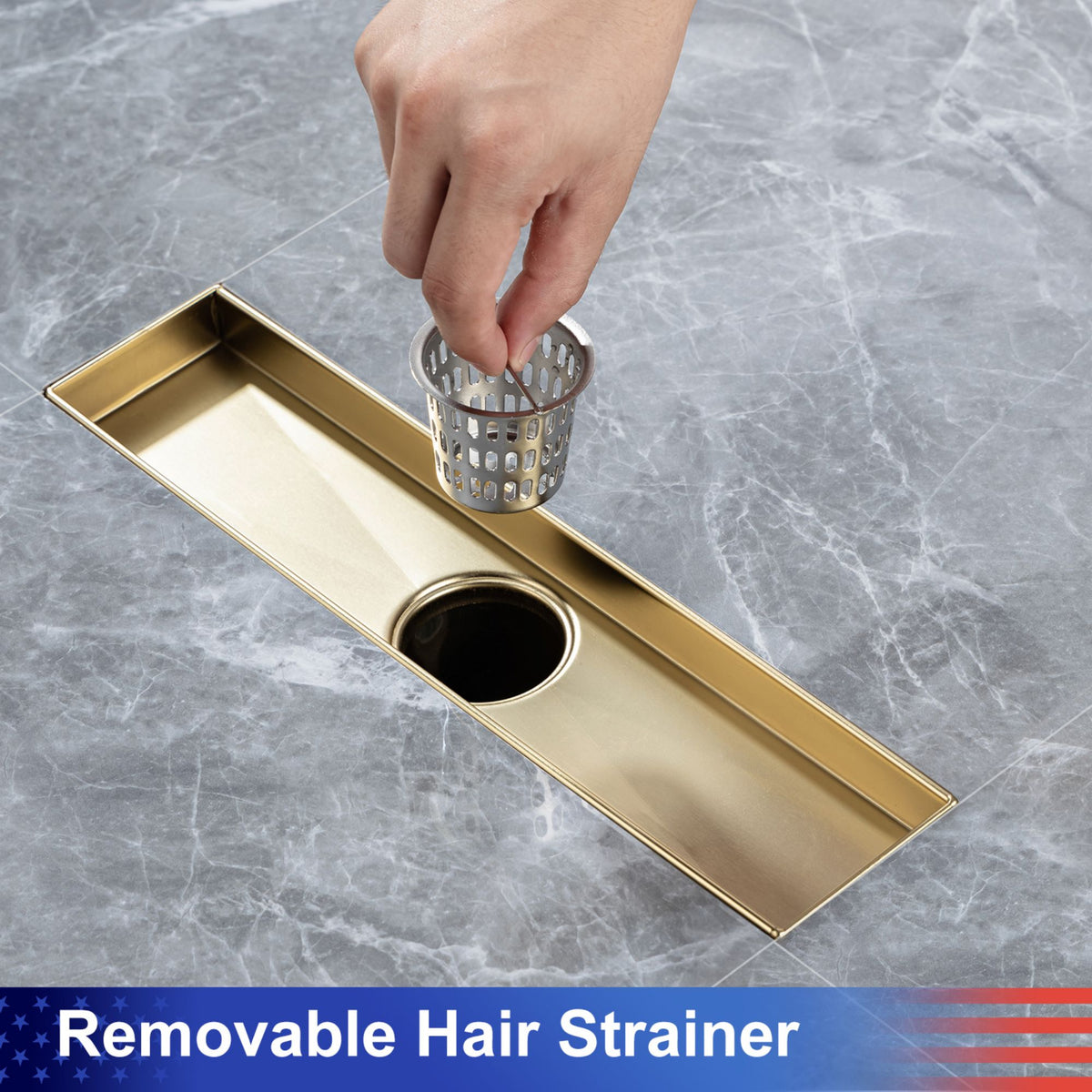 Drain de douche à grille linéaire de 12 po de largeur RX7006-12