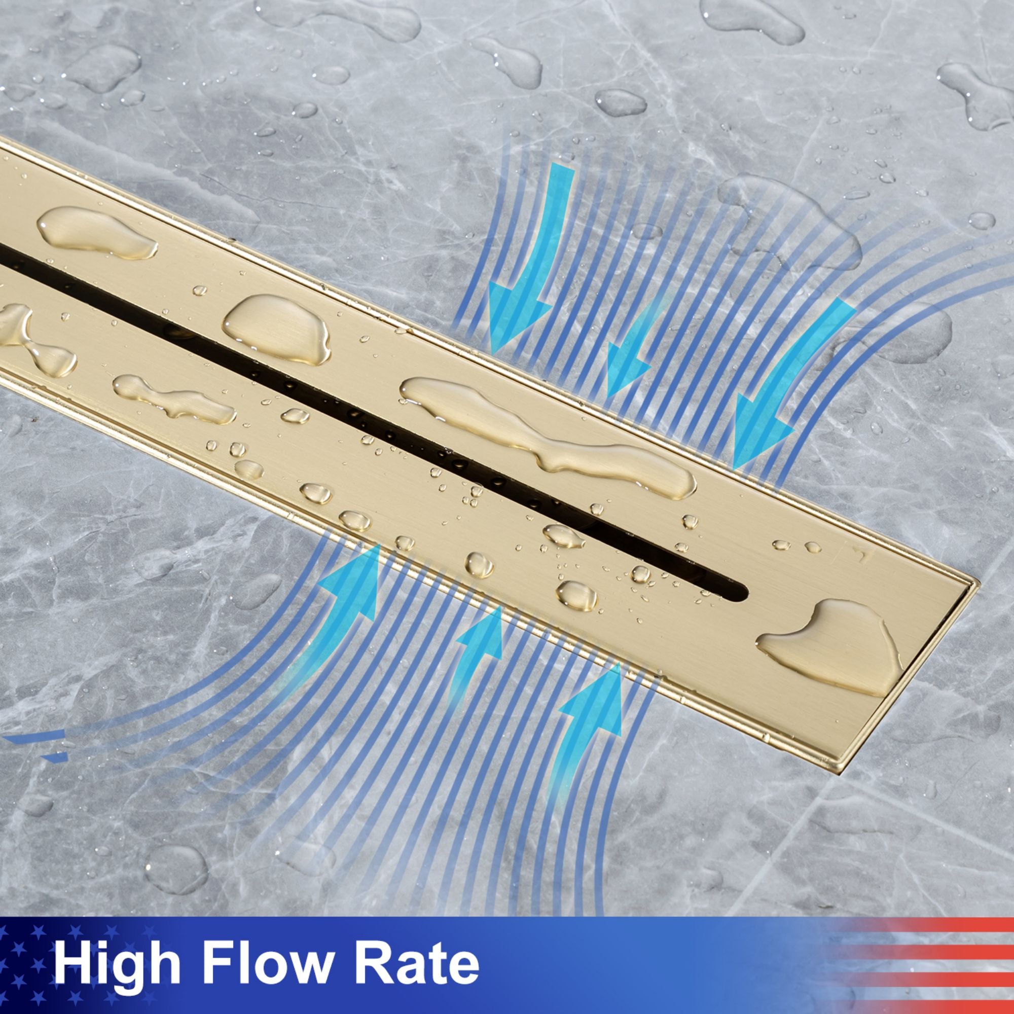 28" Linear Grid Shower Drain, Matte Black