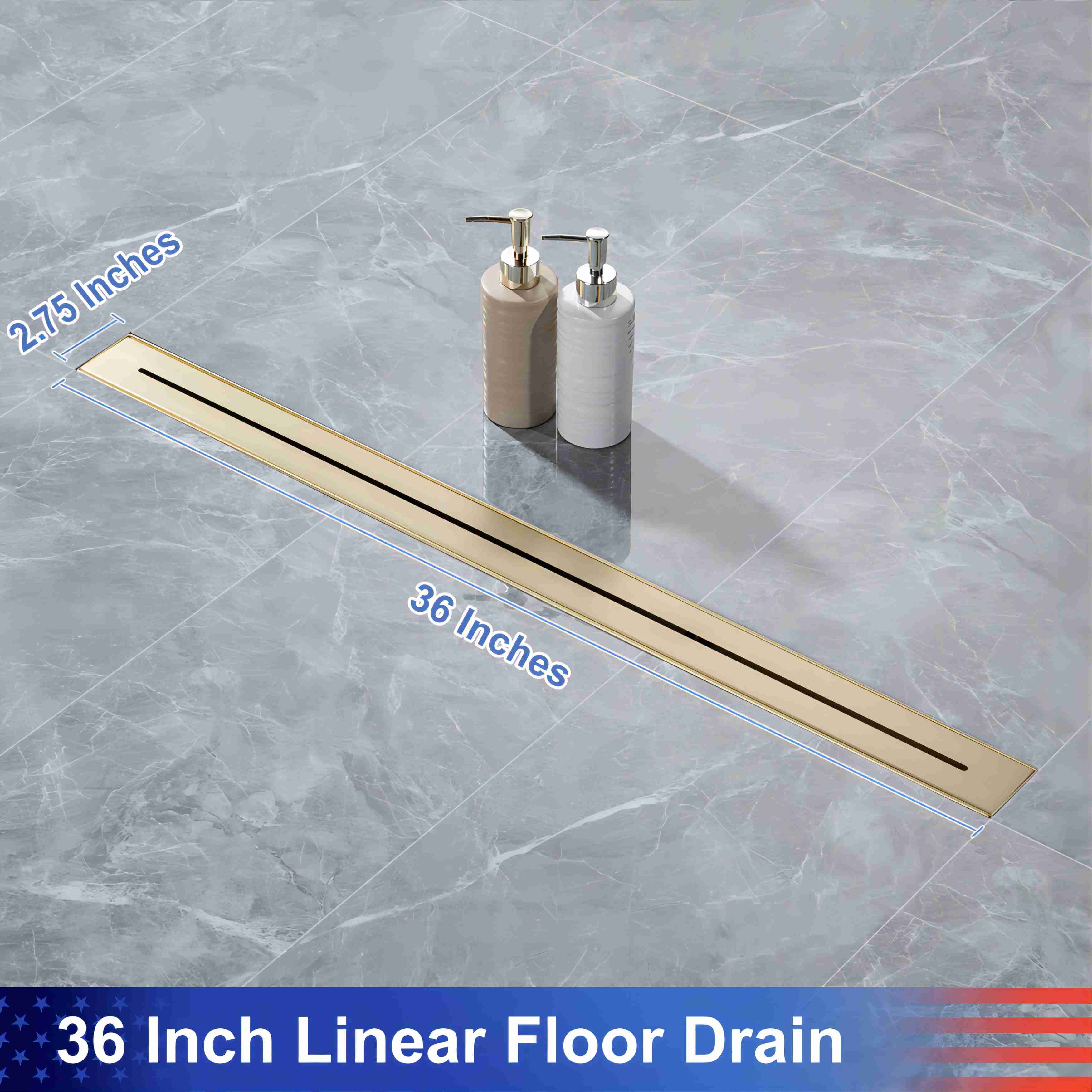 Drain de douche à grille linéaire de 36 po de largeur RX7006-36