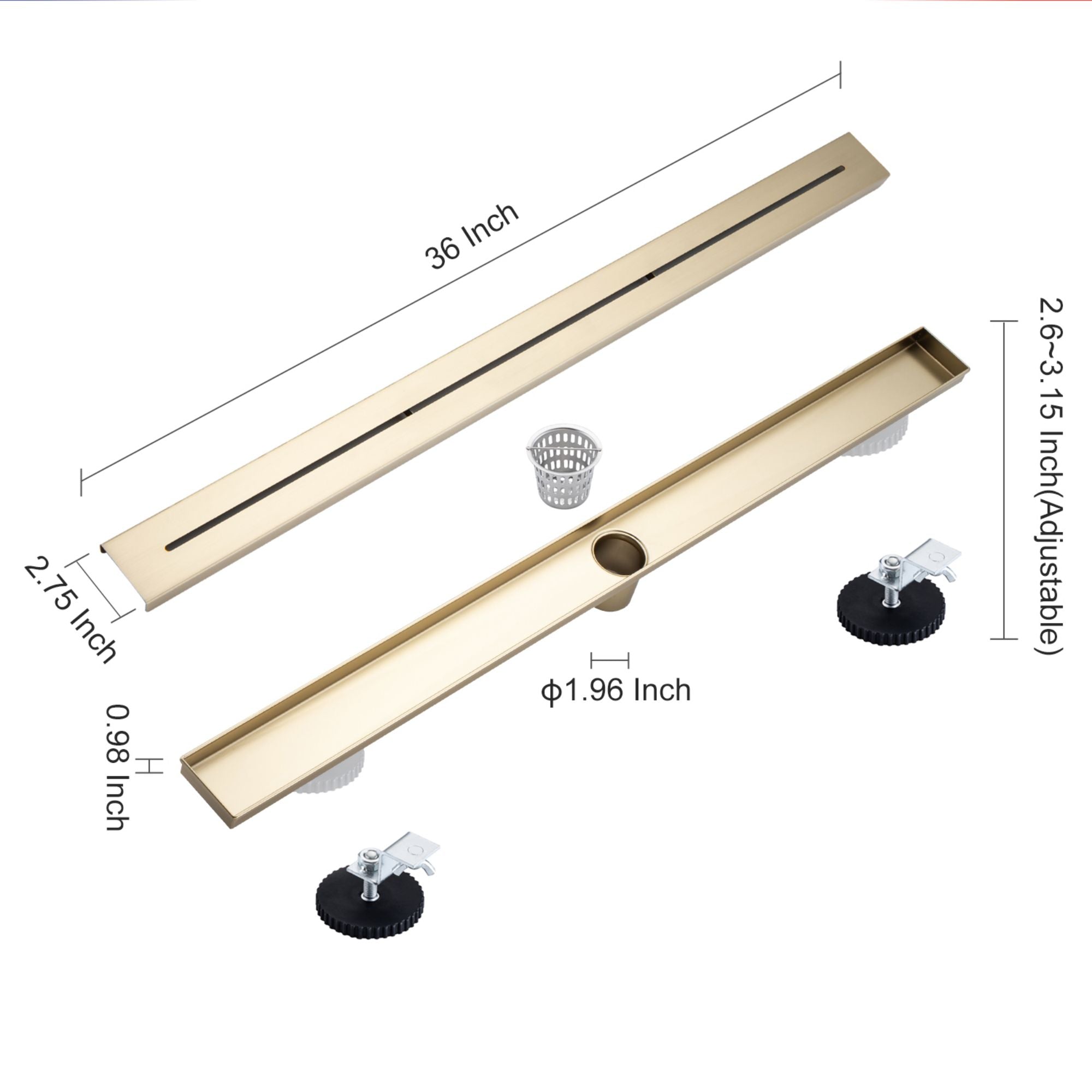 36'' W Linear Grid Shower Drain RX7006-36