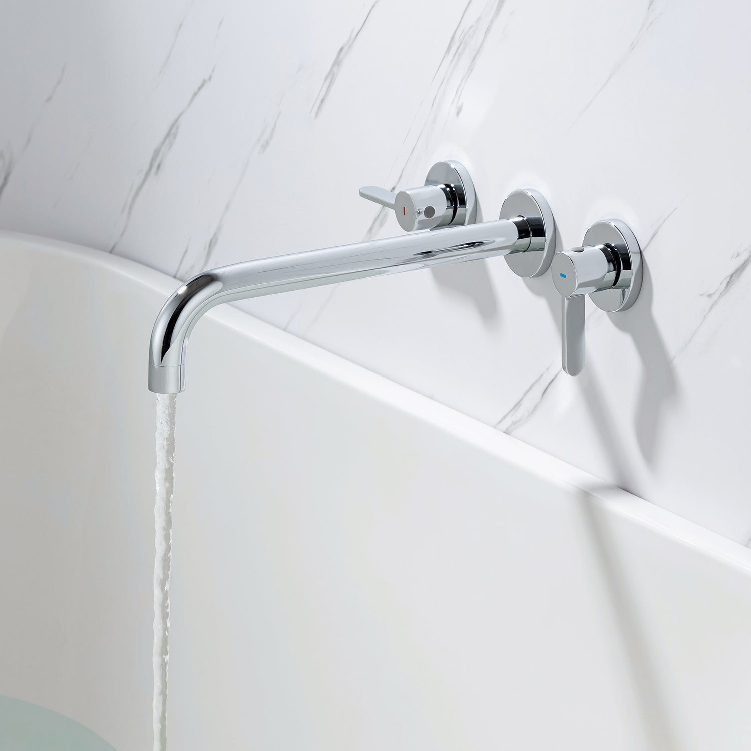 Robinet de baignoire romaine à 2 poignées fixé au mur RX8014 