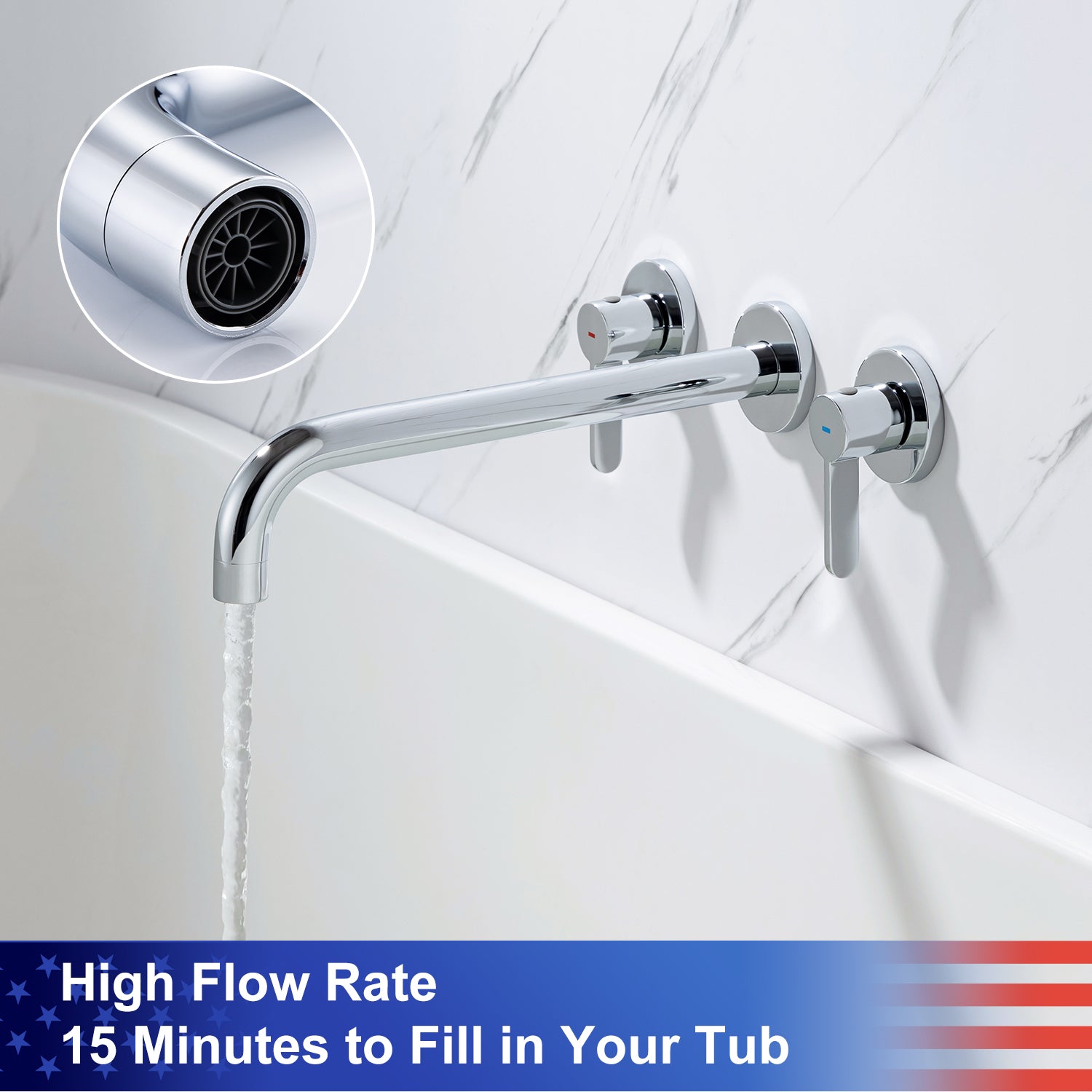 2-Handle Wall-Mount Roman Tub Faucet
