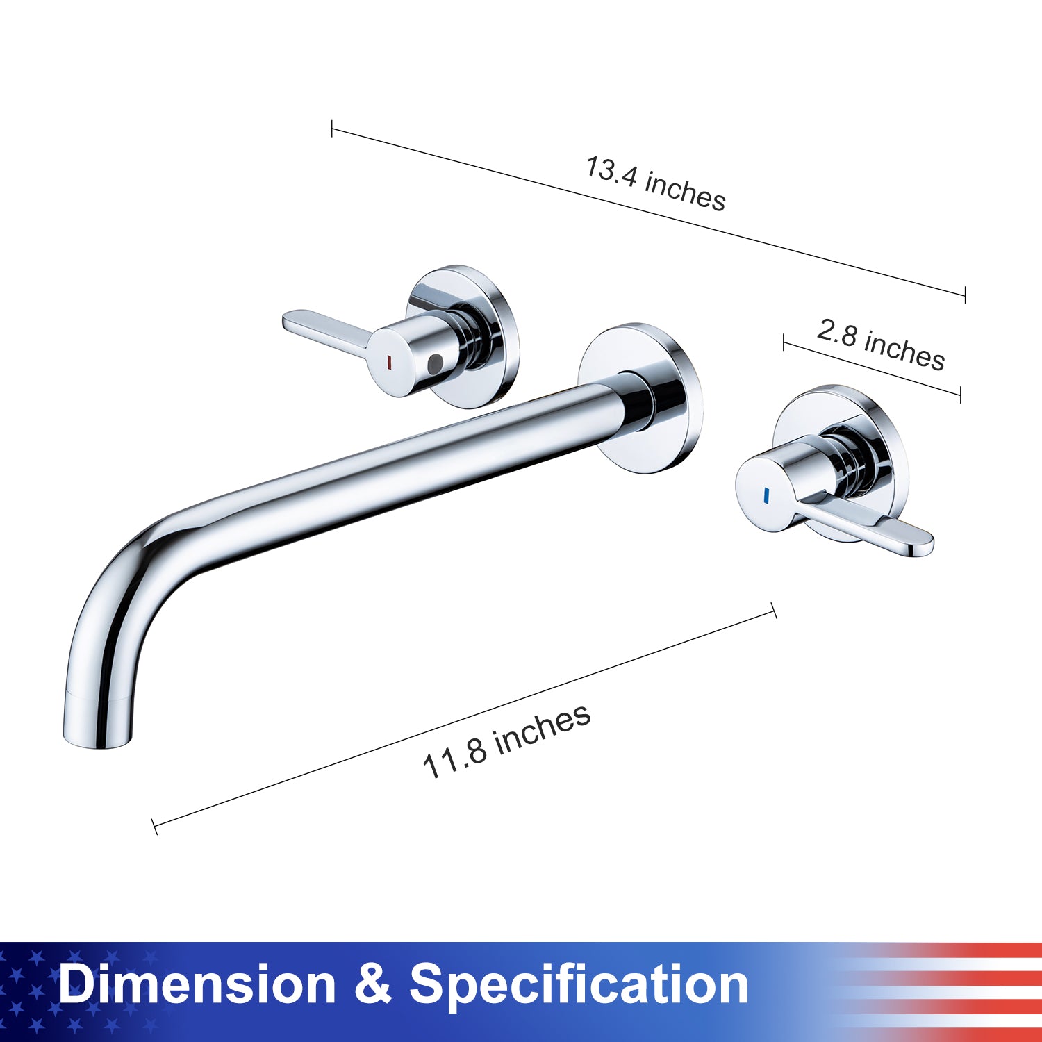 2-Handle Wall-Mount Roman Tub Faucet