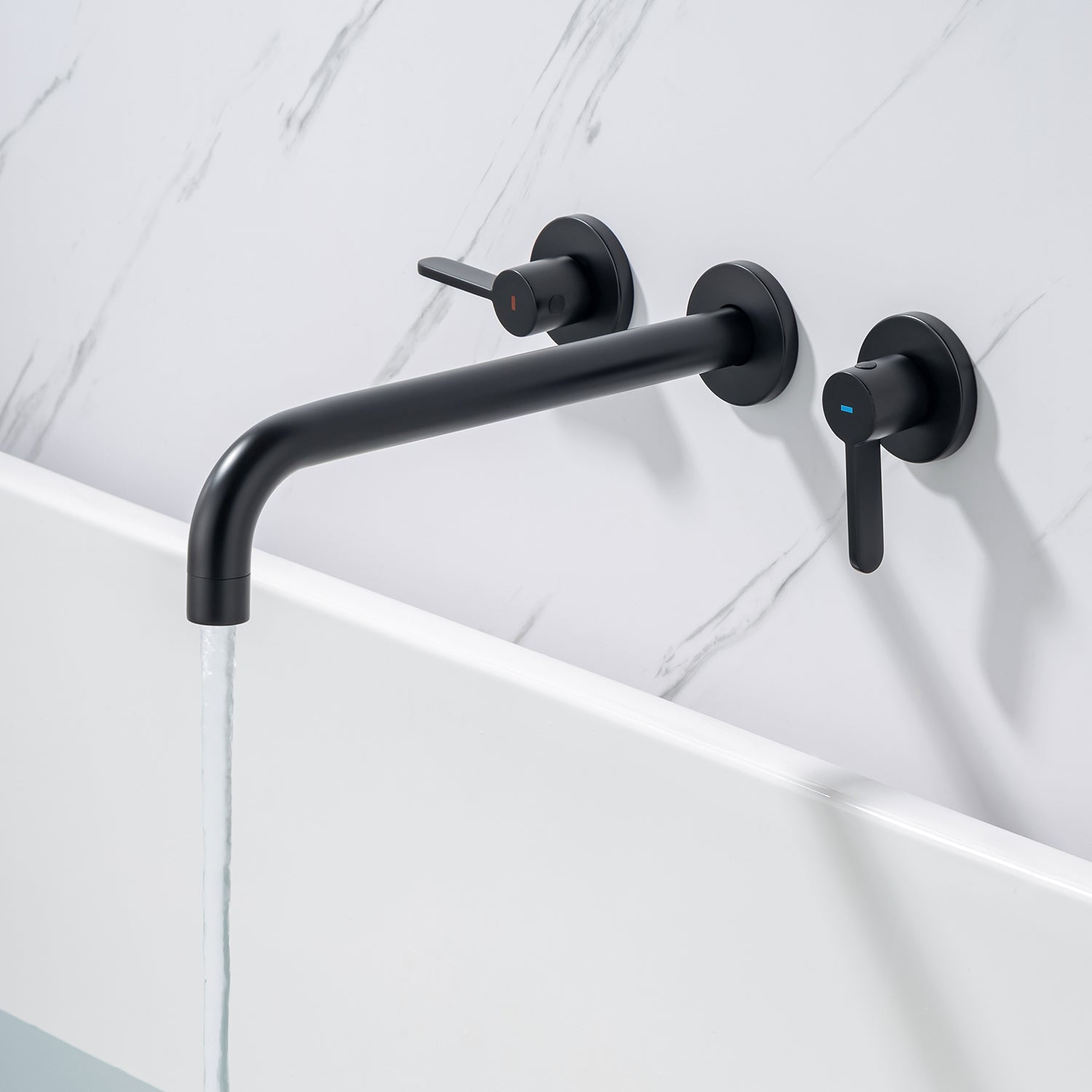 Robinet de baignoire romaine à 2 poignées fixé au mur RX8014 