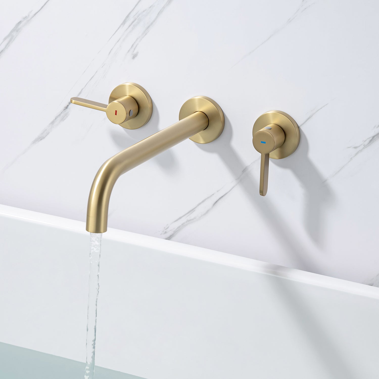 Robinet de baignoire romaine à 2 poignées fixé au mur RX8014 