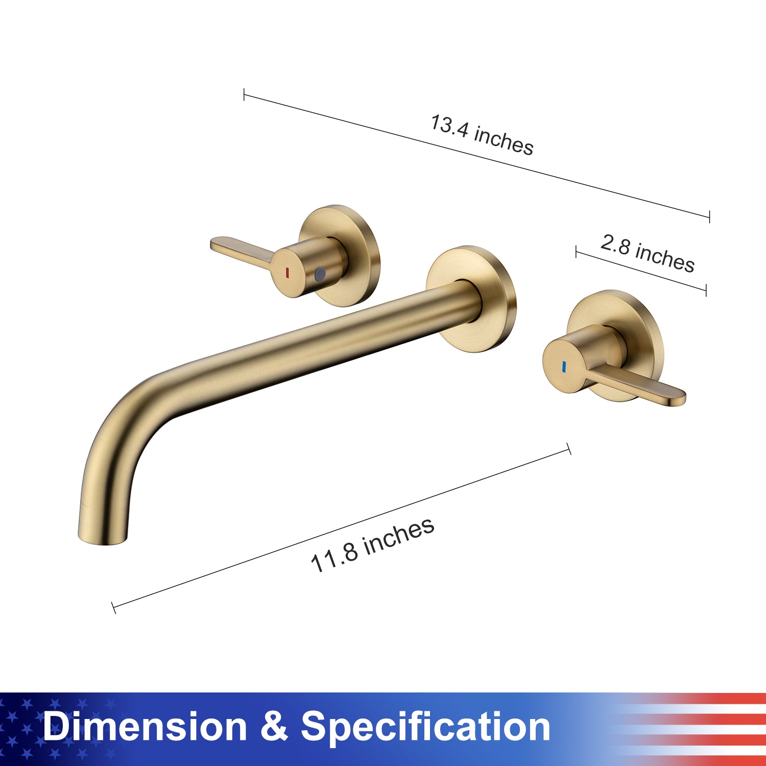 2-Handle Wall-Mount Roman Tub Faucet