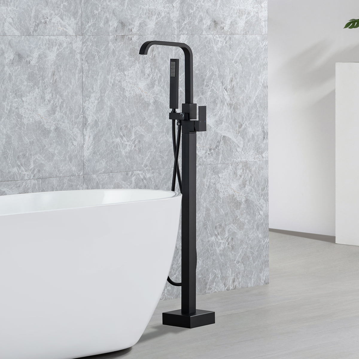 Robinet de baignoire autoportant à poignée unique avec douche à main RX8015