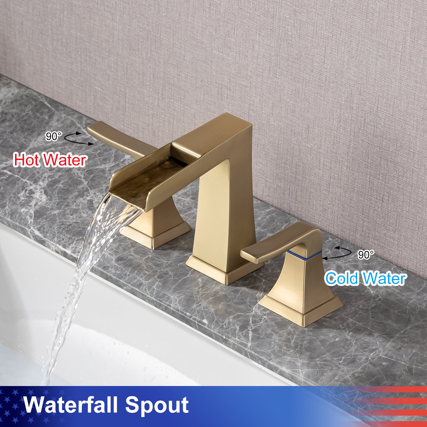 Widespread Faucet 2-handle Bathroom Faucet with Drain Assembly RX83002