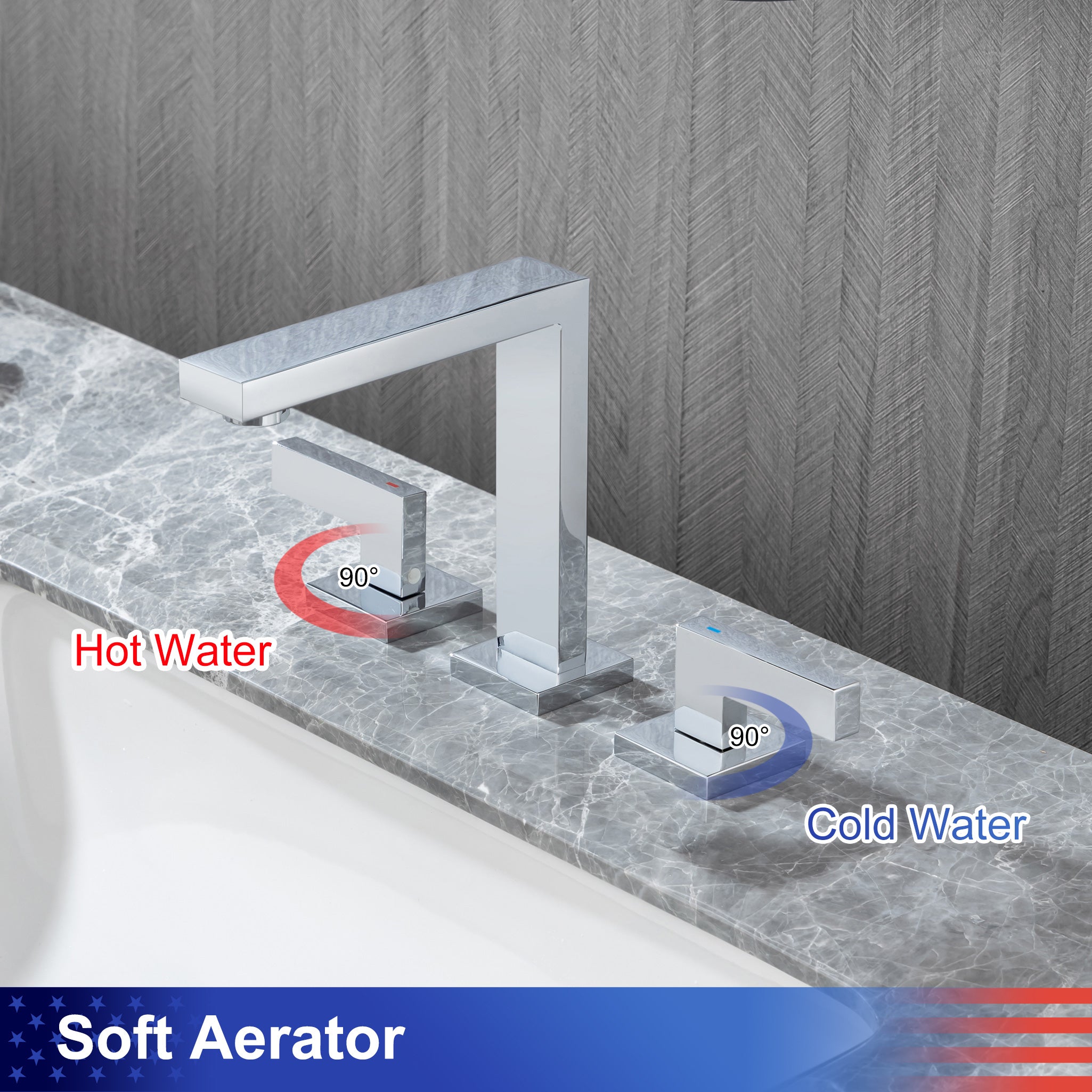 2-Handle Widespread Bathroom Faucet with Drain Assembly (S83006)