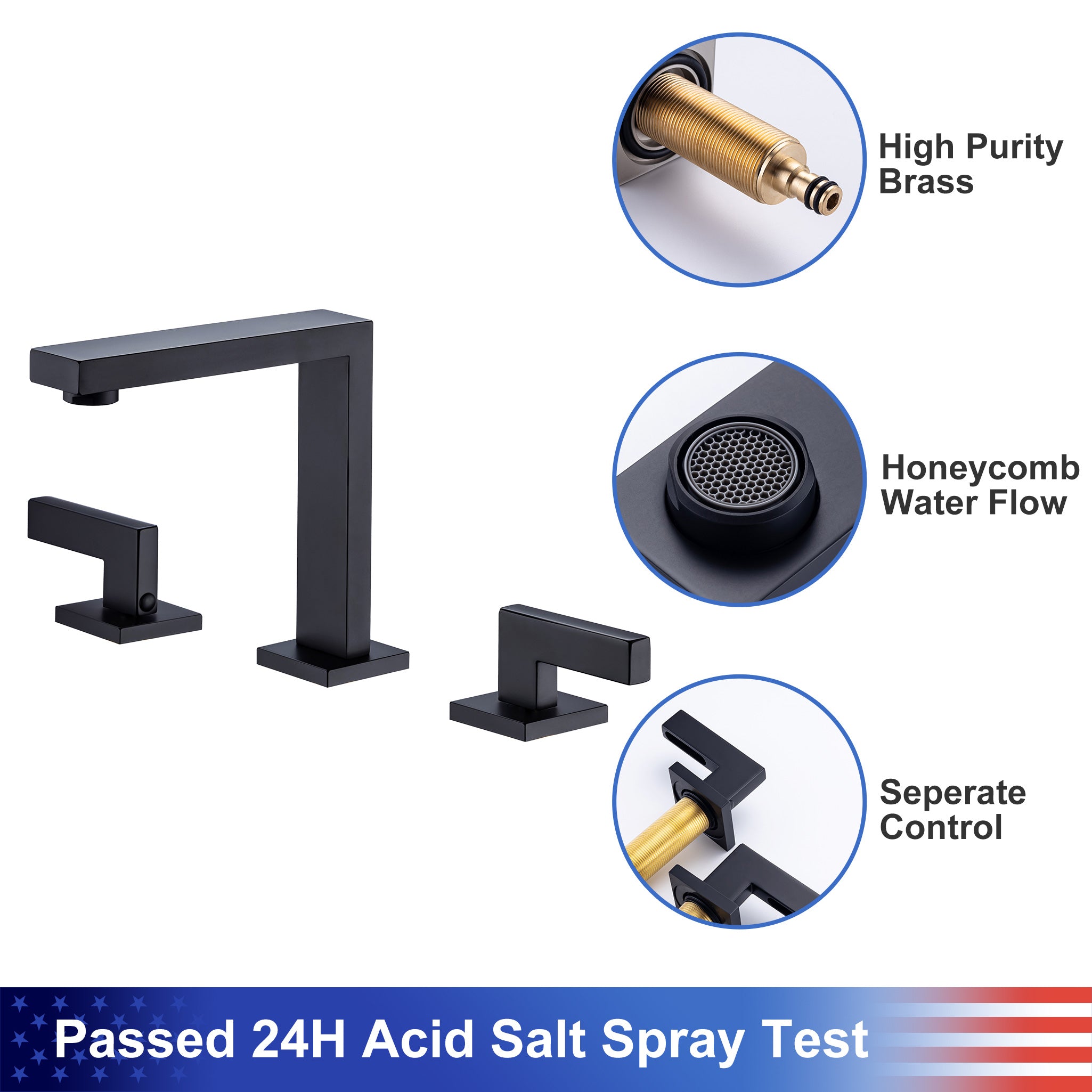 2-Handle Widespread Bathroom Faucet with Drain Assembly (S83006)