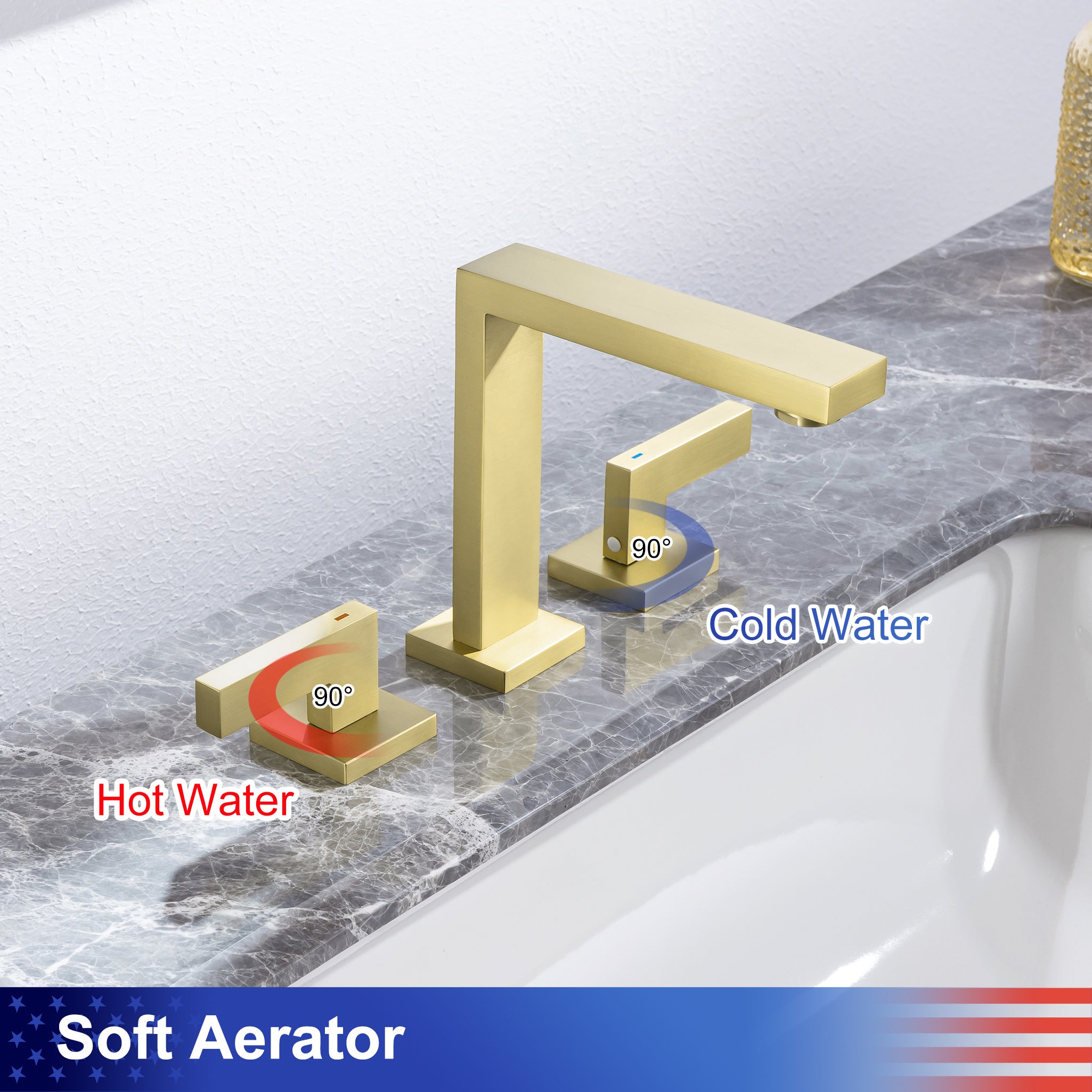2-Handle Widespread Bathroom Faucet with Drain Assembly (S83006)