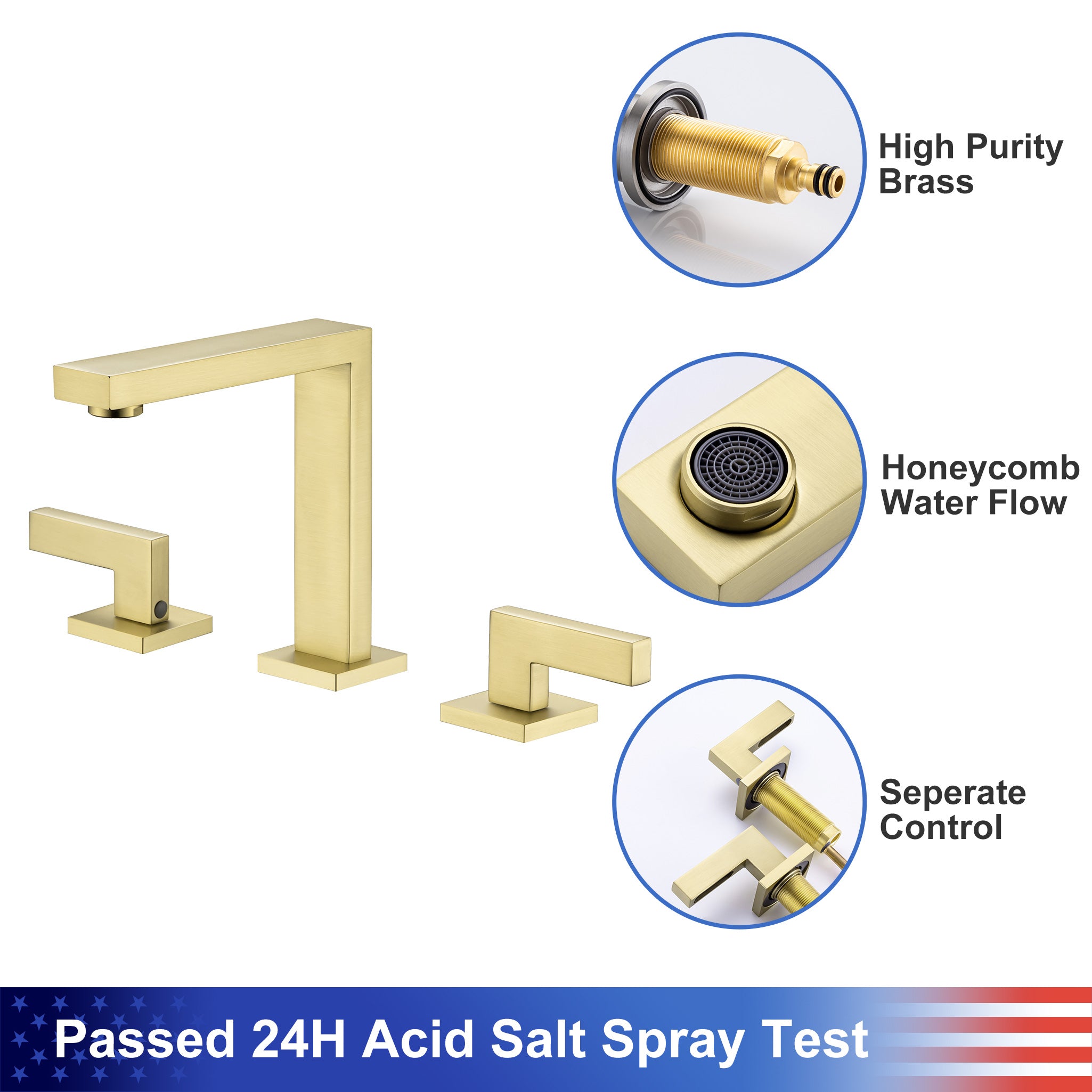 2-Handle Widespread Bathroom Faucet with Drain Assembly (S83006)