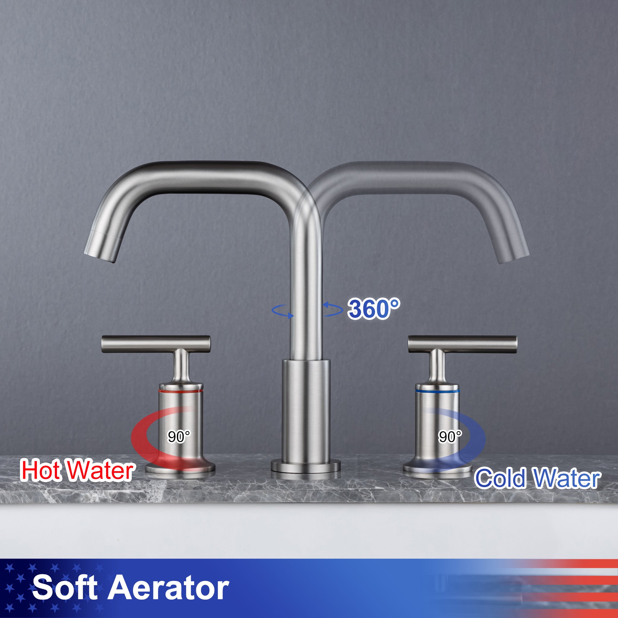 Close-up of the ABS pop-up drain assembly included with the faucet