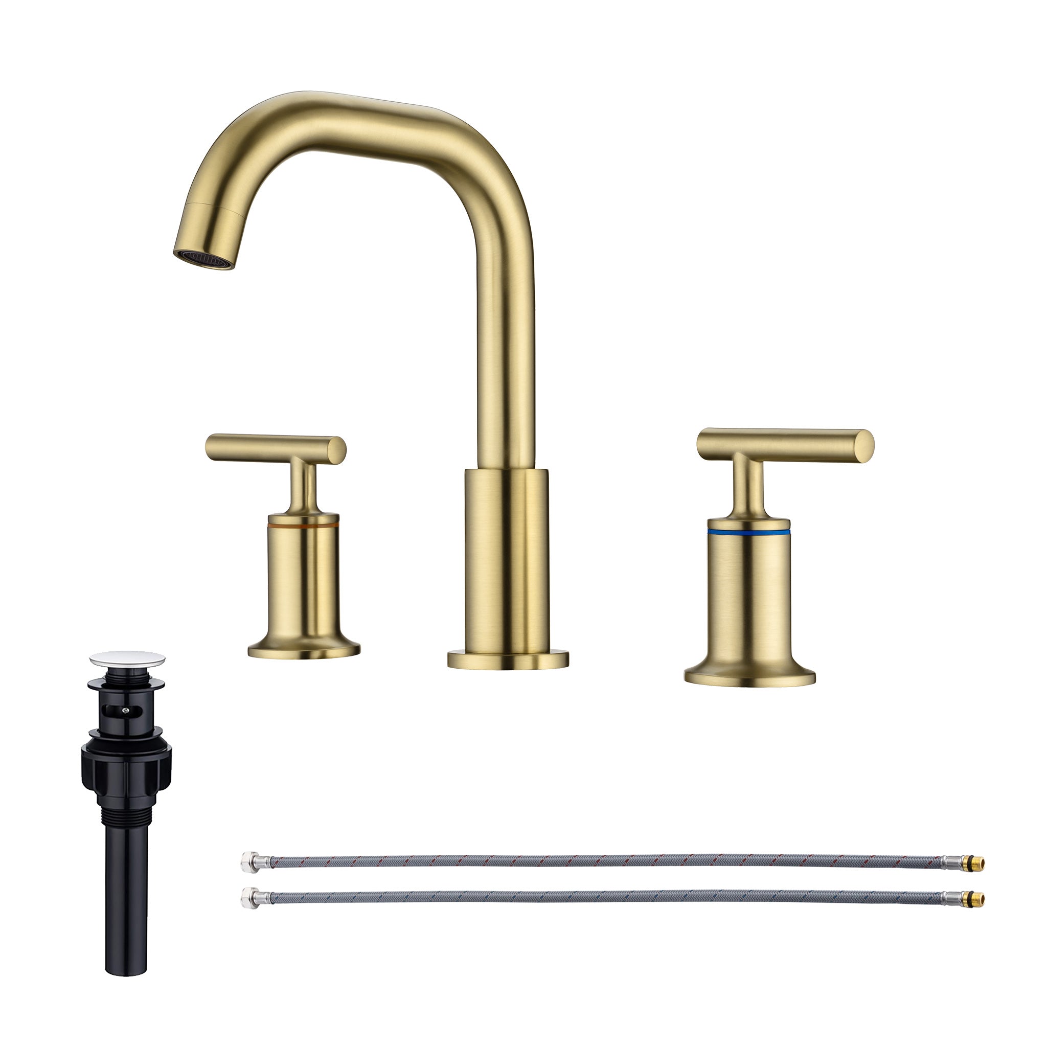 Widespread Faucet 2-handle Bathroom Faucet with Drain Assembly RX83009