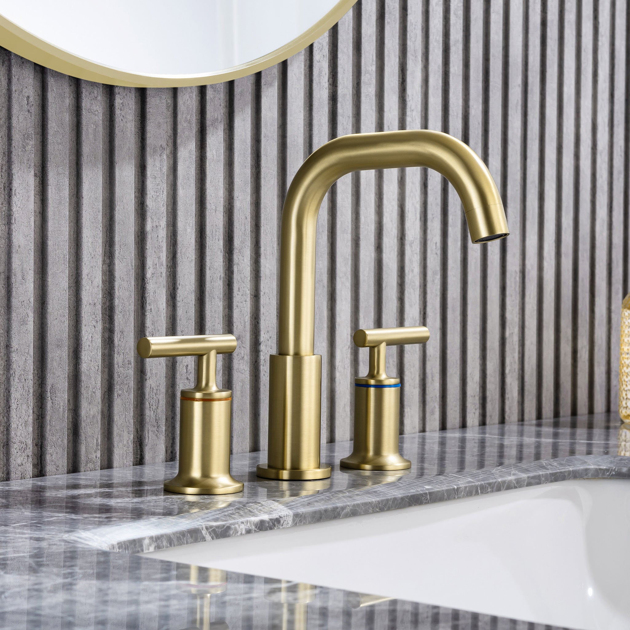 Robinet de salle de bain à 2 poignées avec ensemble de vidange RX83009
