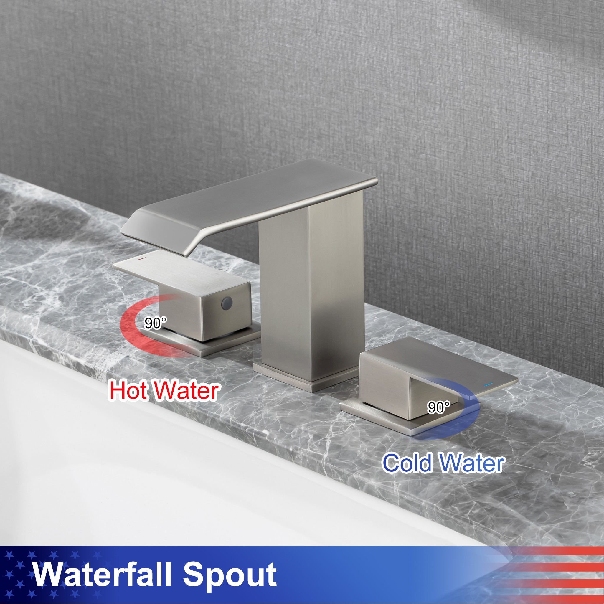 Widespread Faucet 2-handle Bathroom Faucet with Drain Assembly RX83017