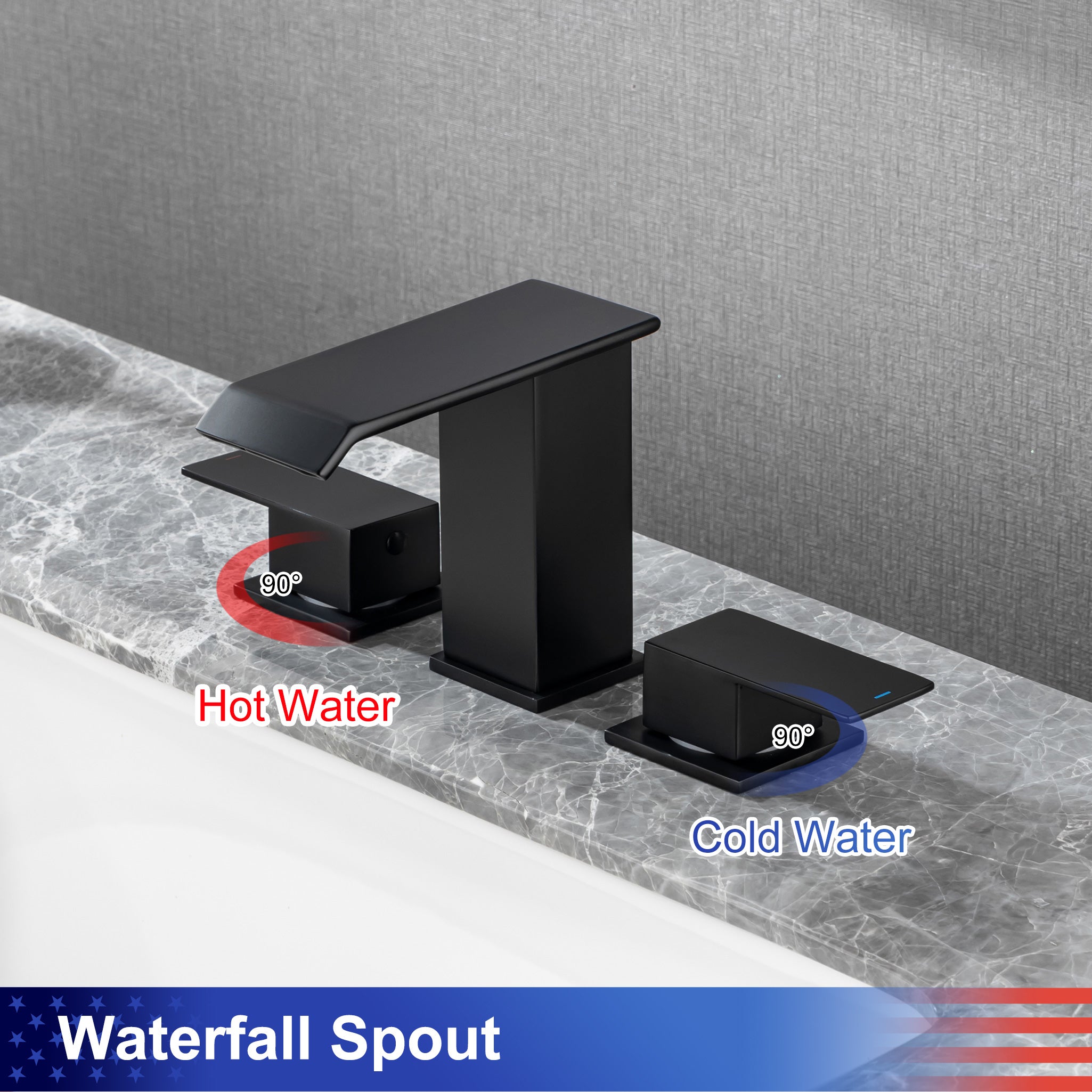 2-Handle Widespread Bathroom Faucet with Drain Assembly (S83017)