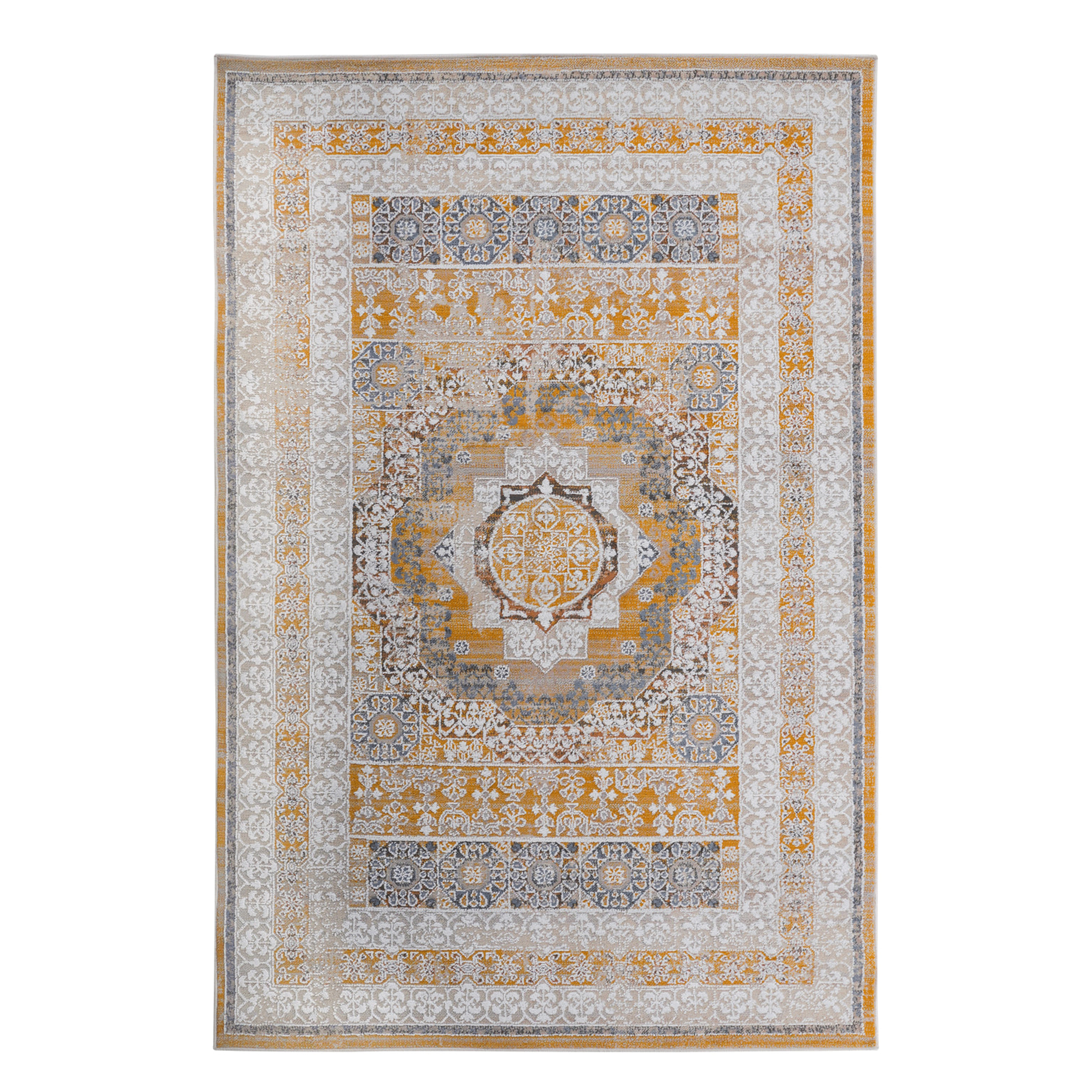 Rainlex 8X10 Cream/Ivory /Medallion Non-Shedding Living Room Bedroom Dining Home Office Stylish and Stain Resistant Area Rug