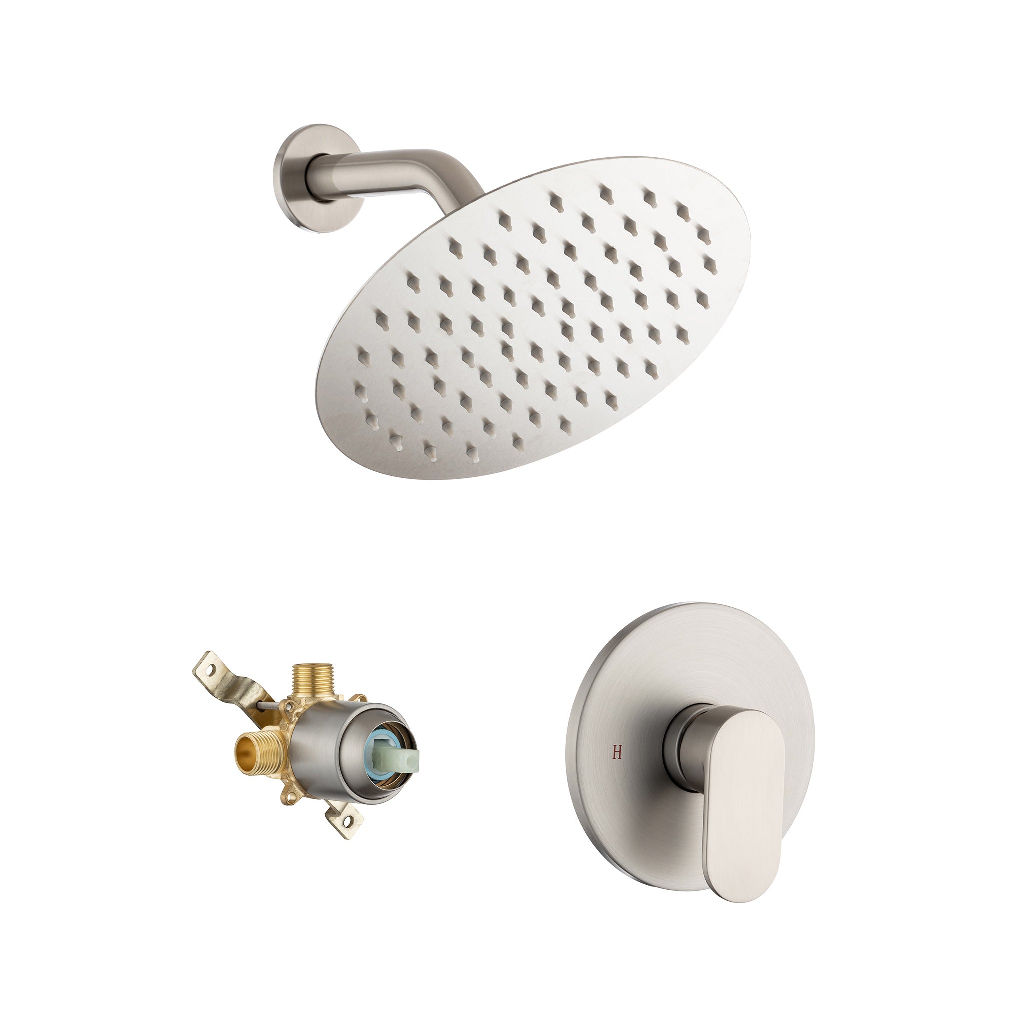 8-inch shower head, dual-direction wall-mounted round shower faucet with pre-installed valve, model RX94101