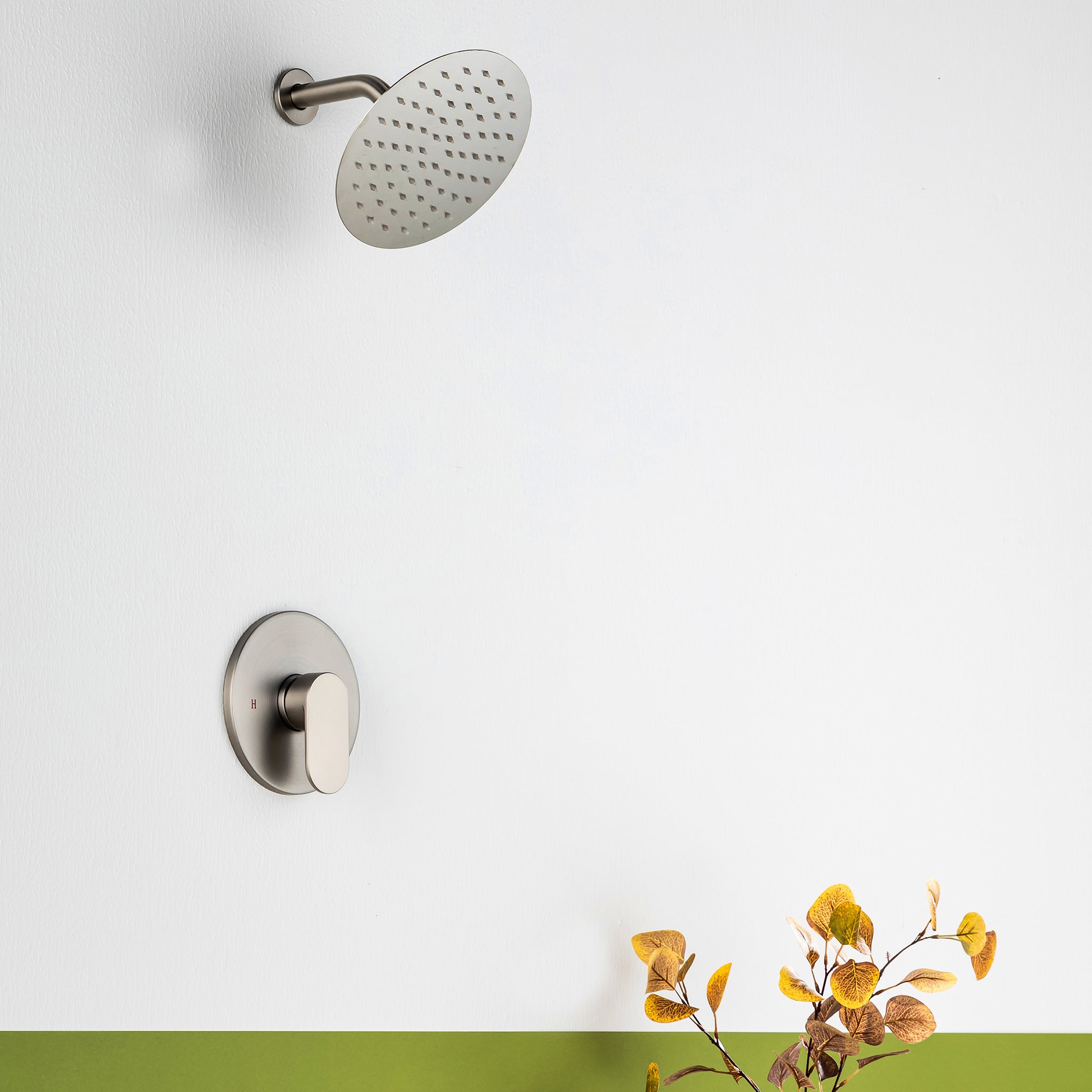 8" Round 2-Way Wall-Mount Shower System with Pre-Installed Valve