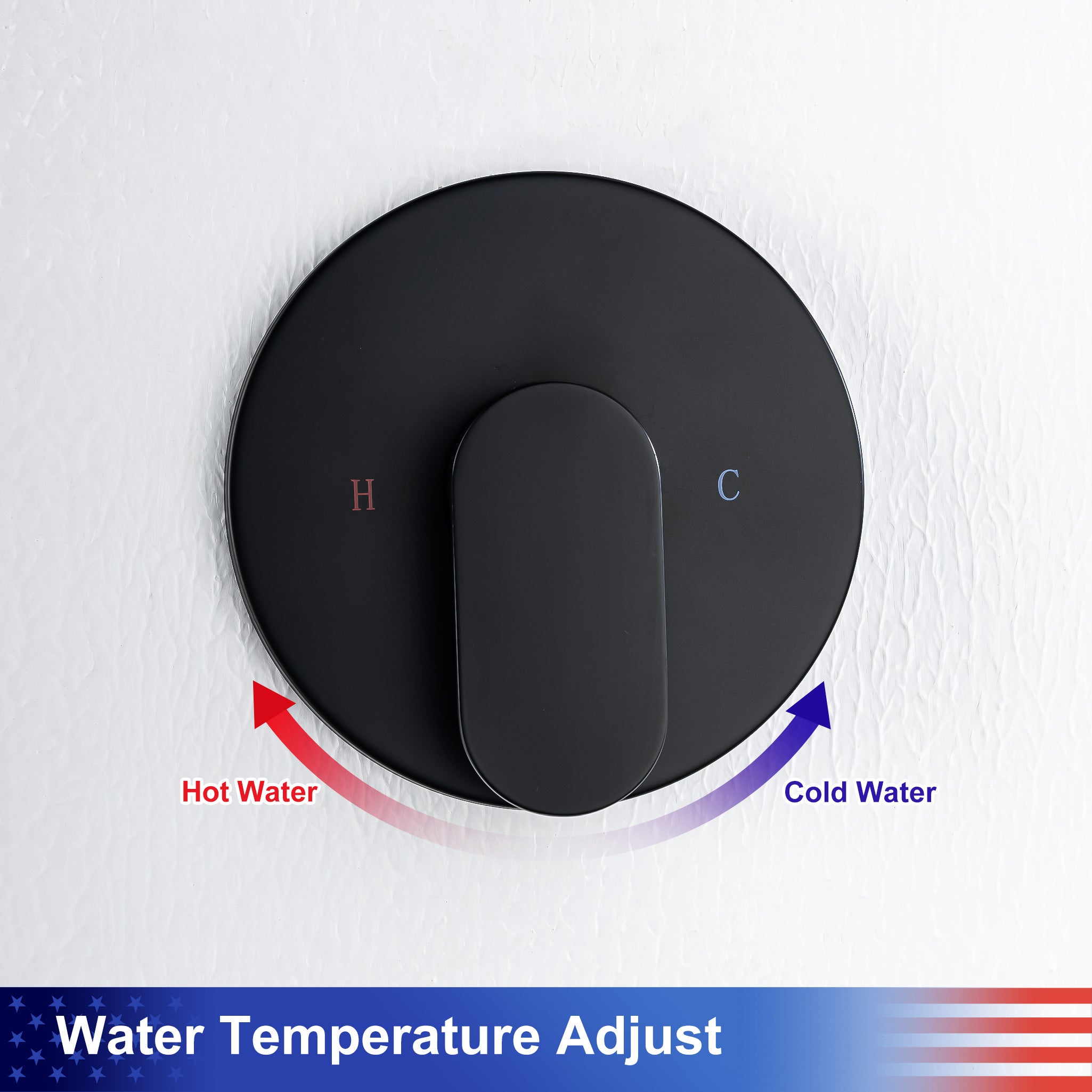 8-inch shower head, dual-direction wall-mounted round shower faucet with pre-installed valve, model RX94101