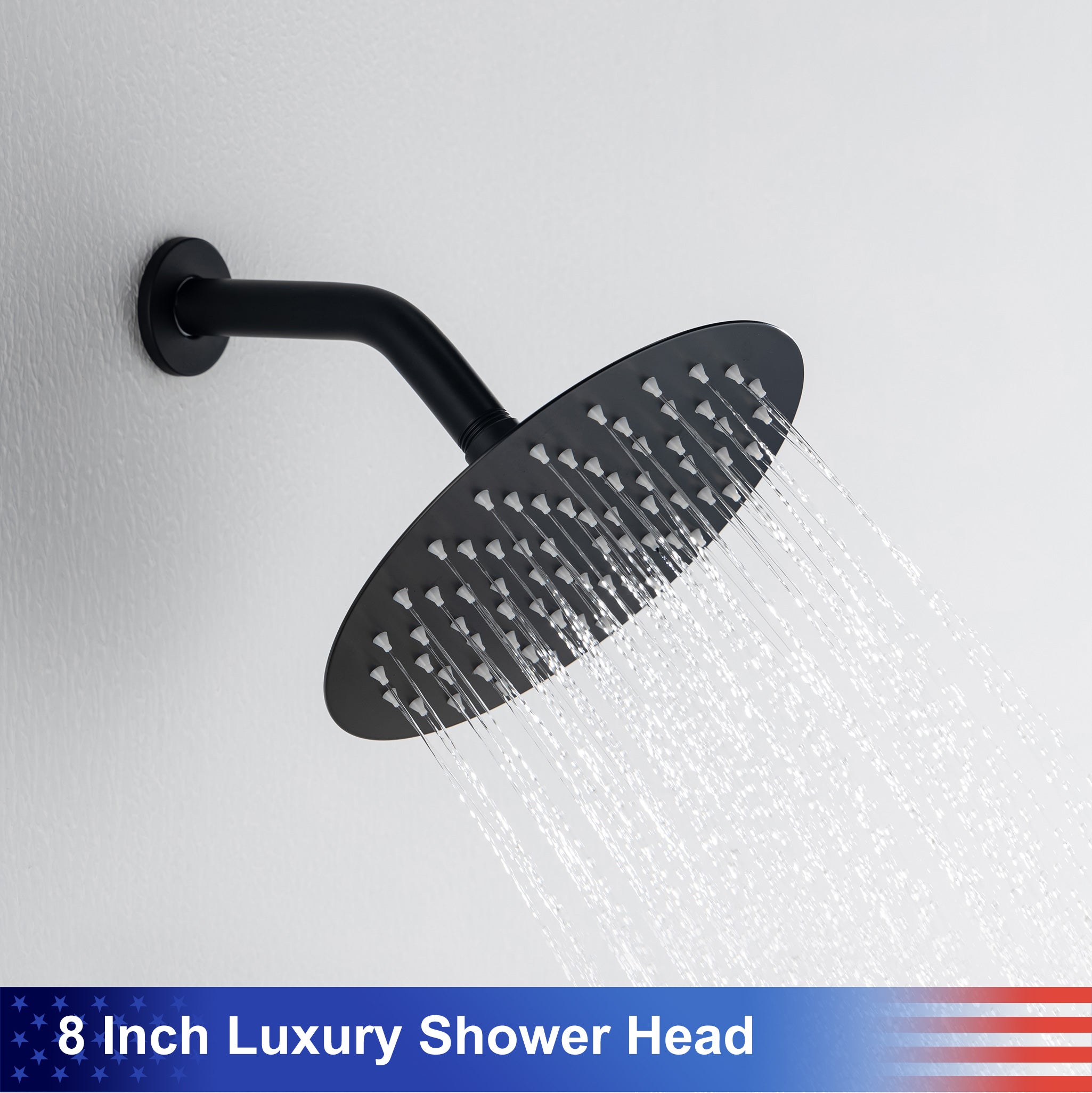 8-inch shower head, dual-direction wall-mounted round shower faucet with pre-installed valve, model RX94101