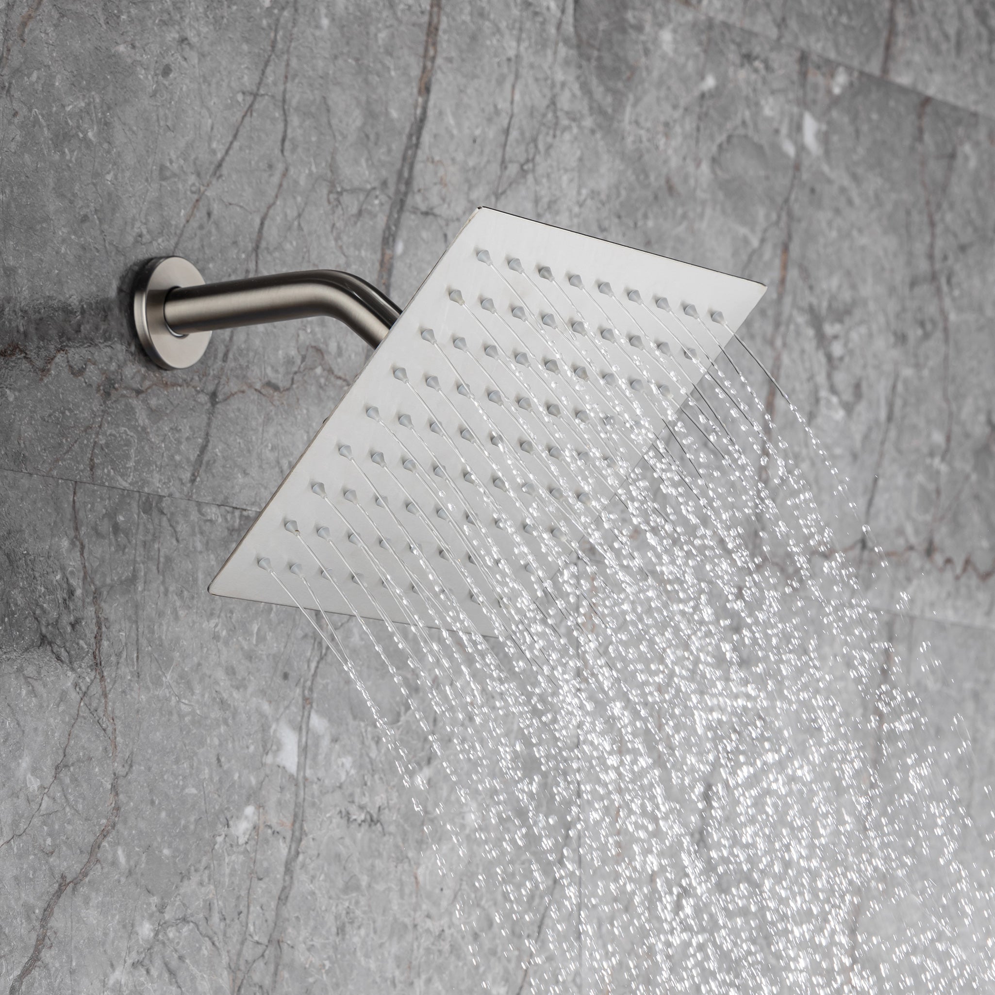 Système de douche complet carré de 8 po avec robinet d'installation brute RX94201
