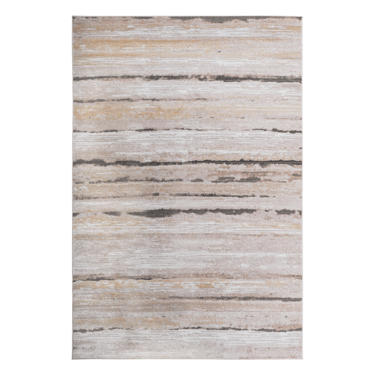 RAINLEX 5' x 7' Striped Non-Shedding Area Rug in Brown