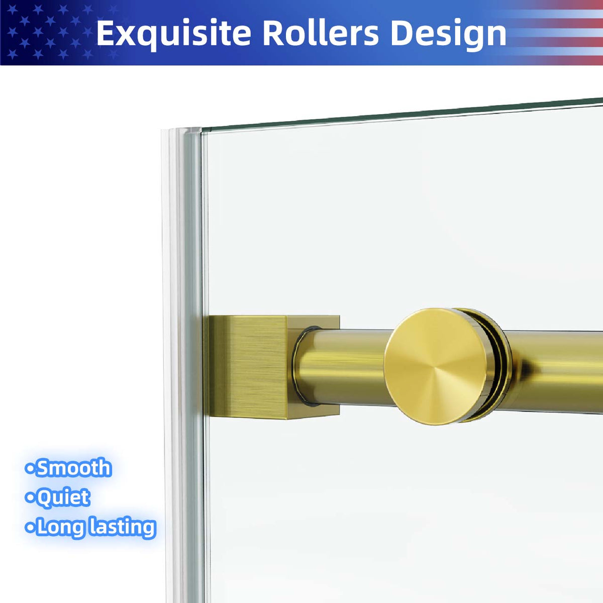 Frameless Sliding Shower Door with 3/8" Tempered Glass and Stainless Steel Frame