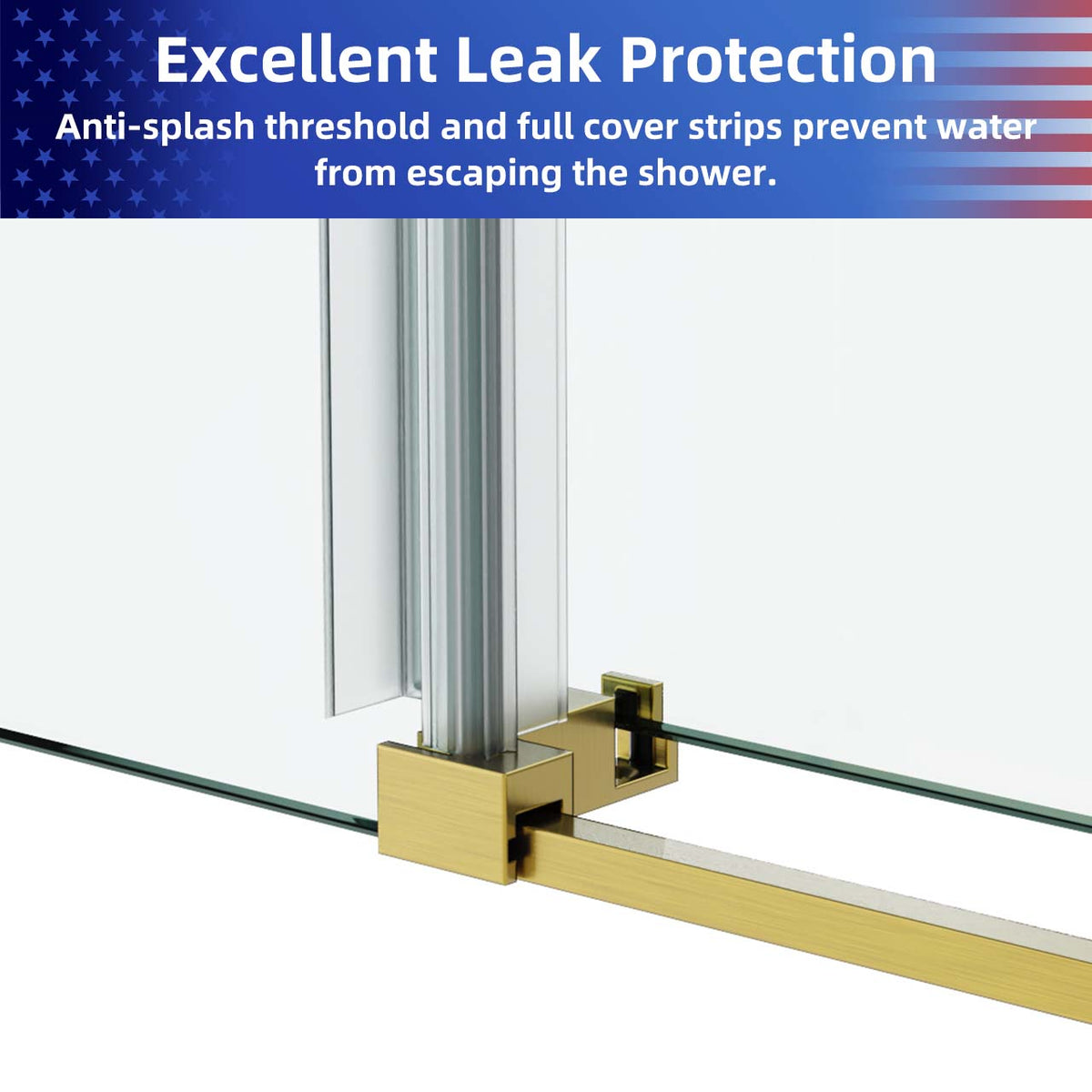 Frameless Sliding Shower Door with 3/8" Tempered Glass and Stainless Steel Frame
