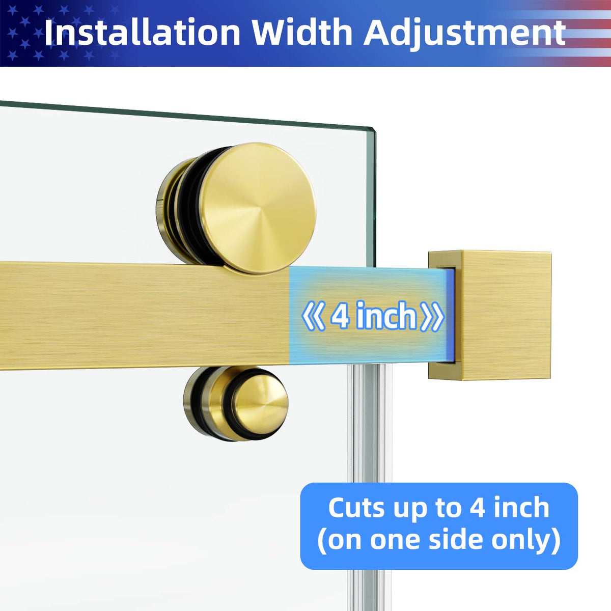 Rainlex Frameless Single-Panel Sliding Shower Door with 3/8" Tempered Glass and Stainless Steel Frame