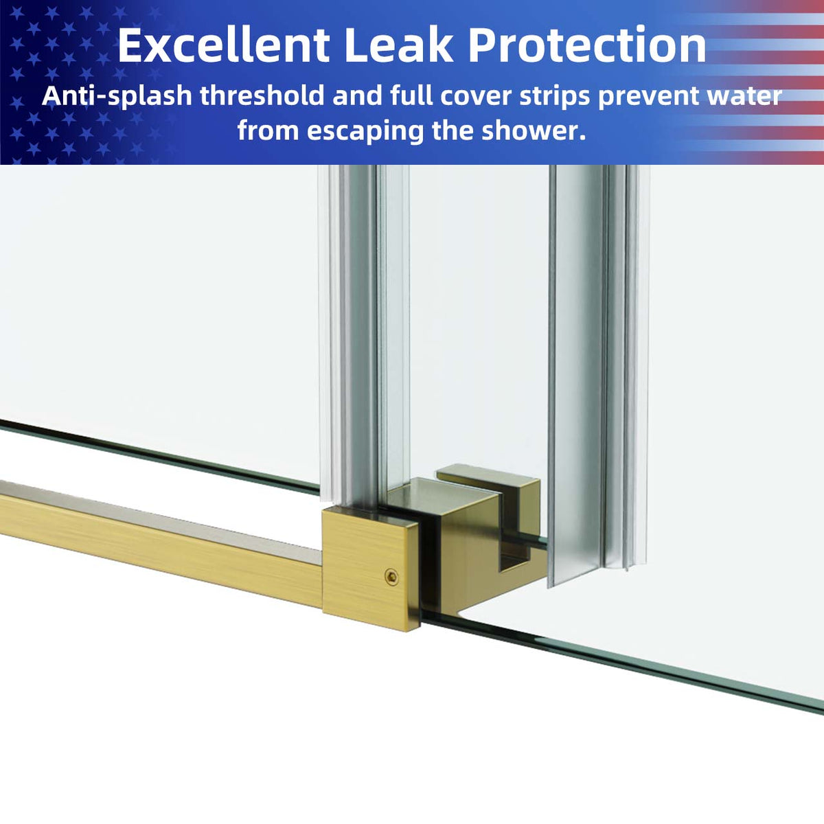 Rainlex Frameless Single-Panel Sliding Shower Door with 3/8" Tempered Glass and Stainless Steel Frame
