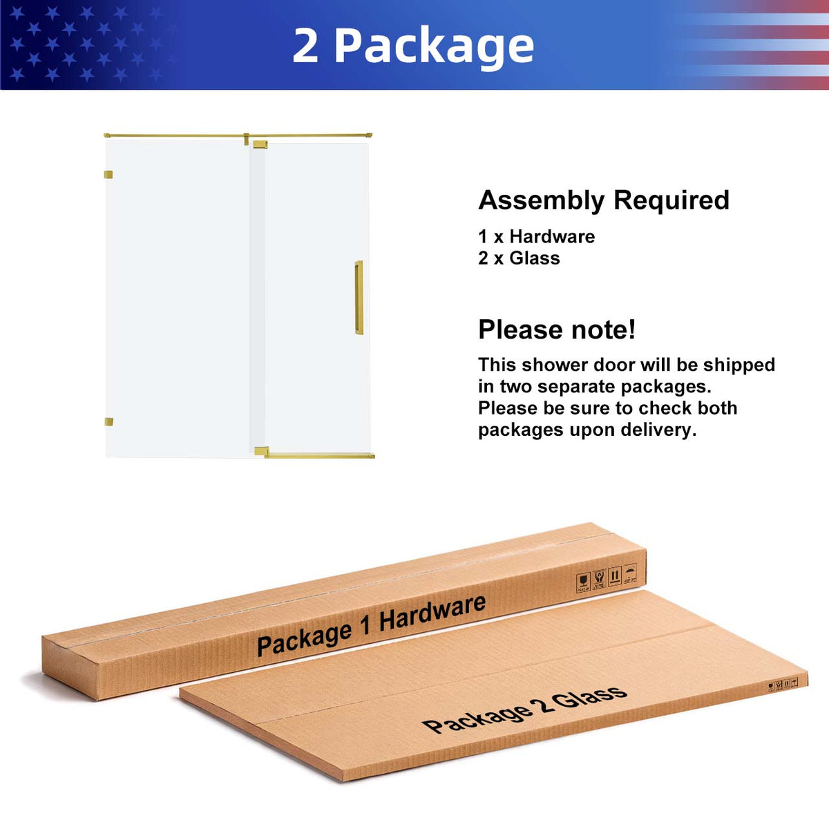 Rainlex Frameless Single-Panel Swing Shower Door with 5/16" Clear Tempered Glass and Safety Film
