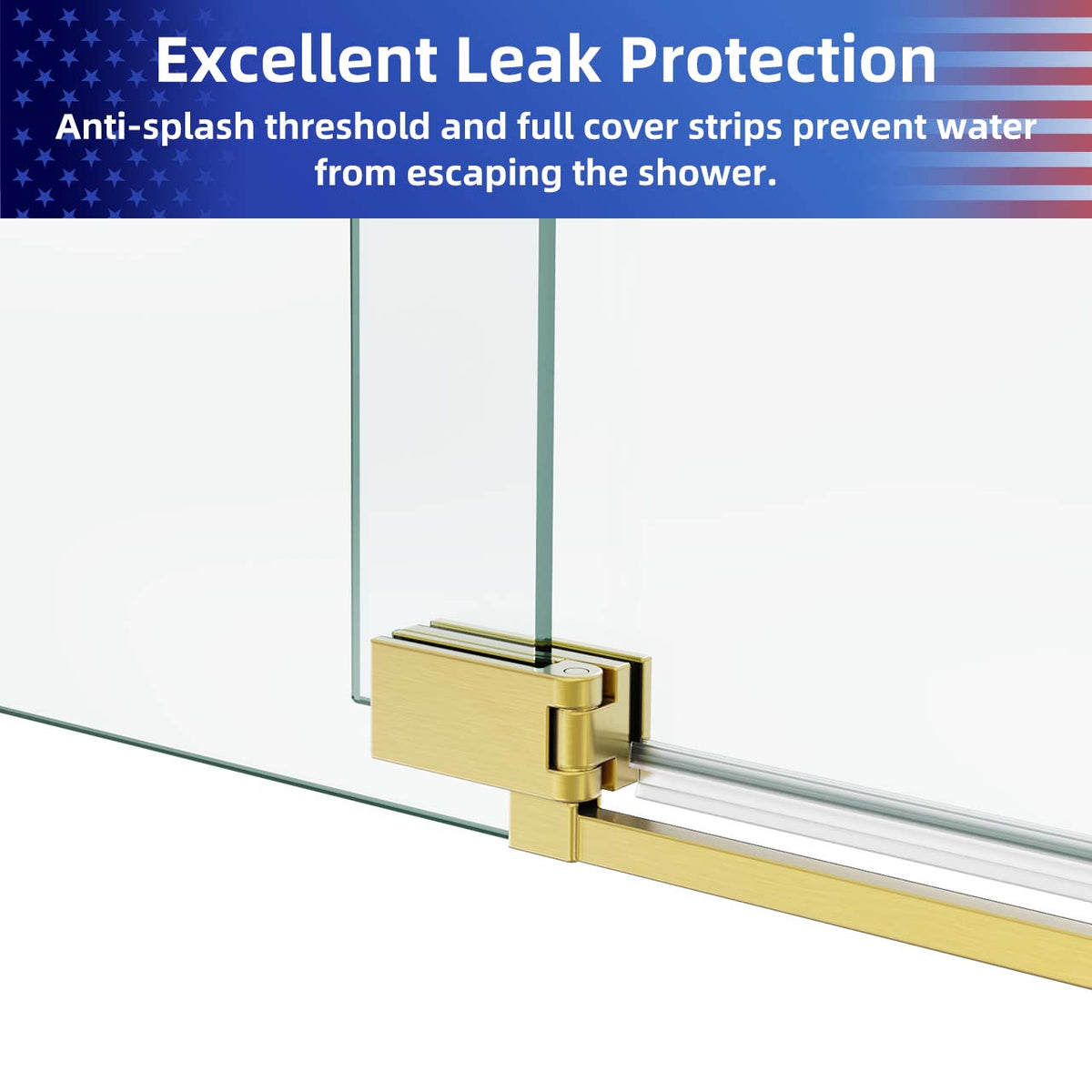 Rainlex Frameless Single-Panel Swing Shower Door with 5/16" Clear Tempered Glass and Safety Film