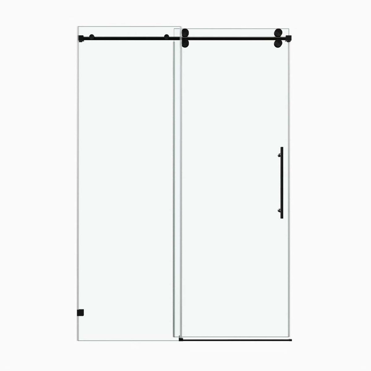 Frameless Sliding Shower Door with 3/8" Tempered Glass and Stainless Steel Frame