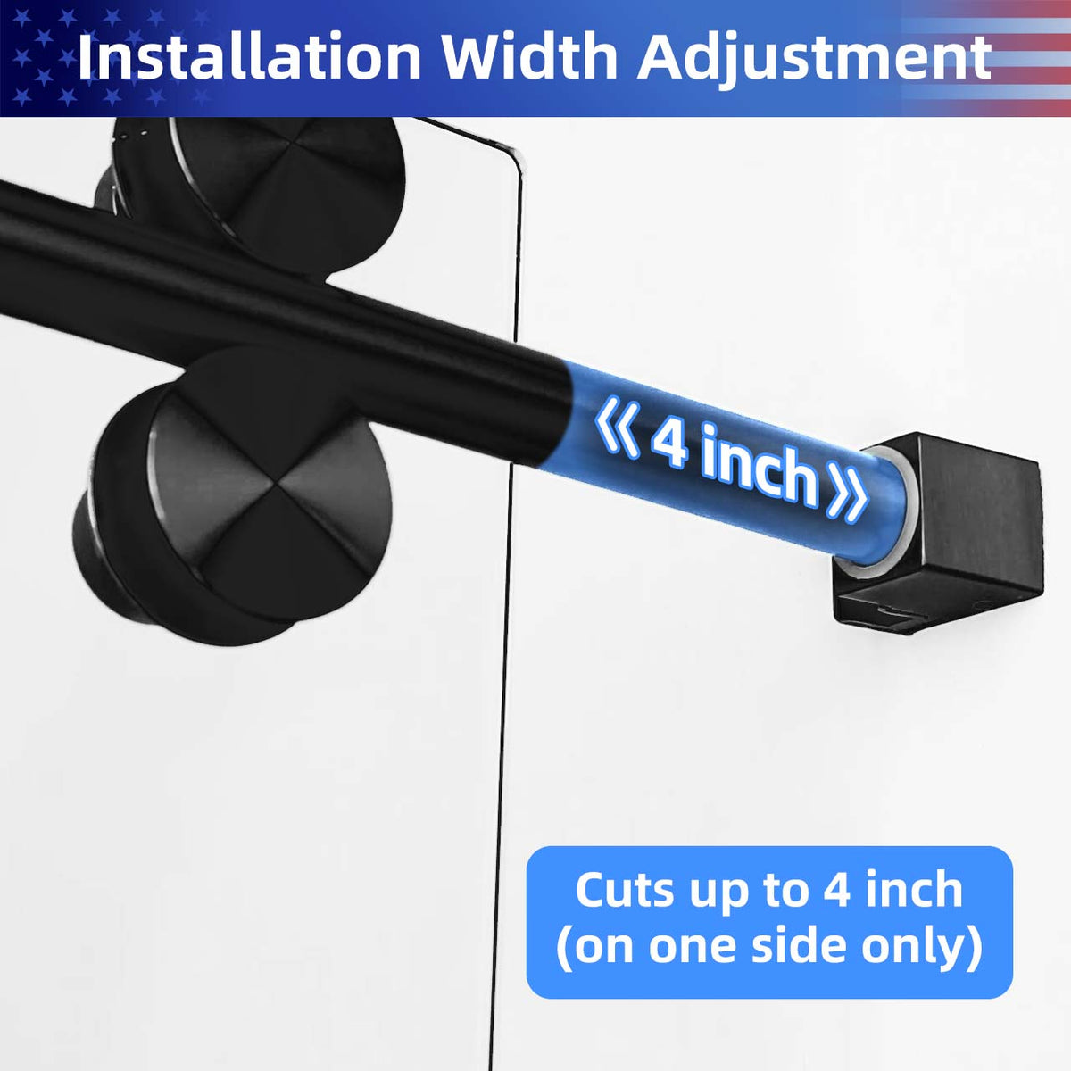 Frameless Sliding Shower Door with 3/8" Tempered Glass and Stainless Steel Frame