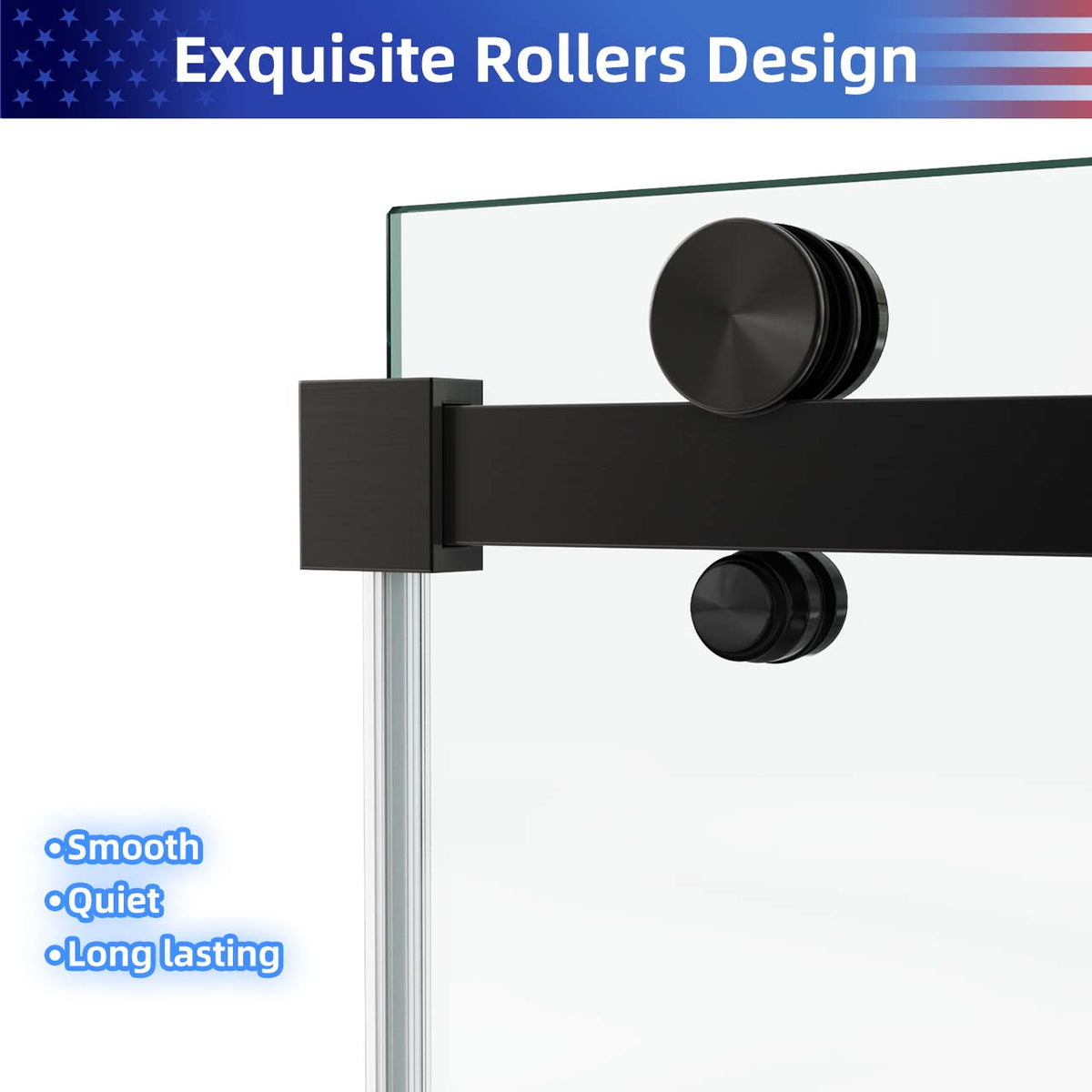Rainlex Frameless Single-Panel Sliding Shower Door with 3/8" Tempered Glass and Stainless Steel Frame