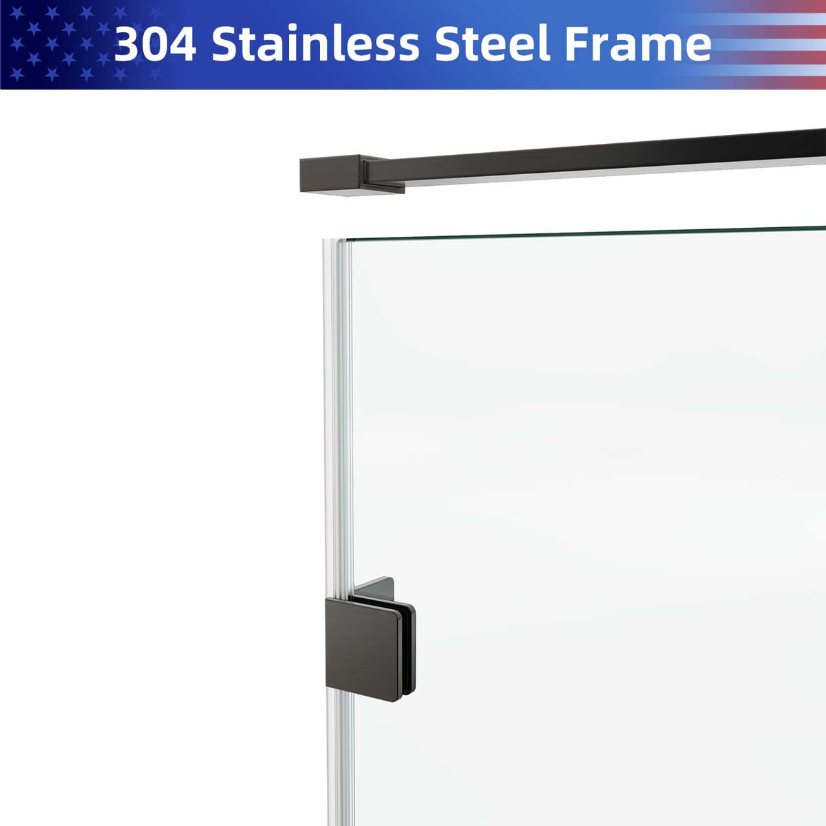 Rainlex Frameless Single-Panel Swing Shower Door with 5/16" Clear Tempered Glass and Safety Film