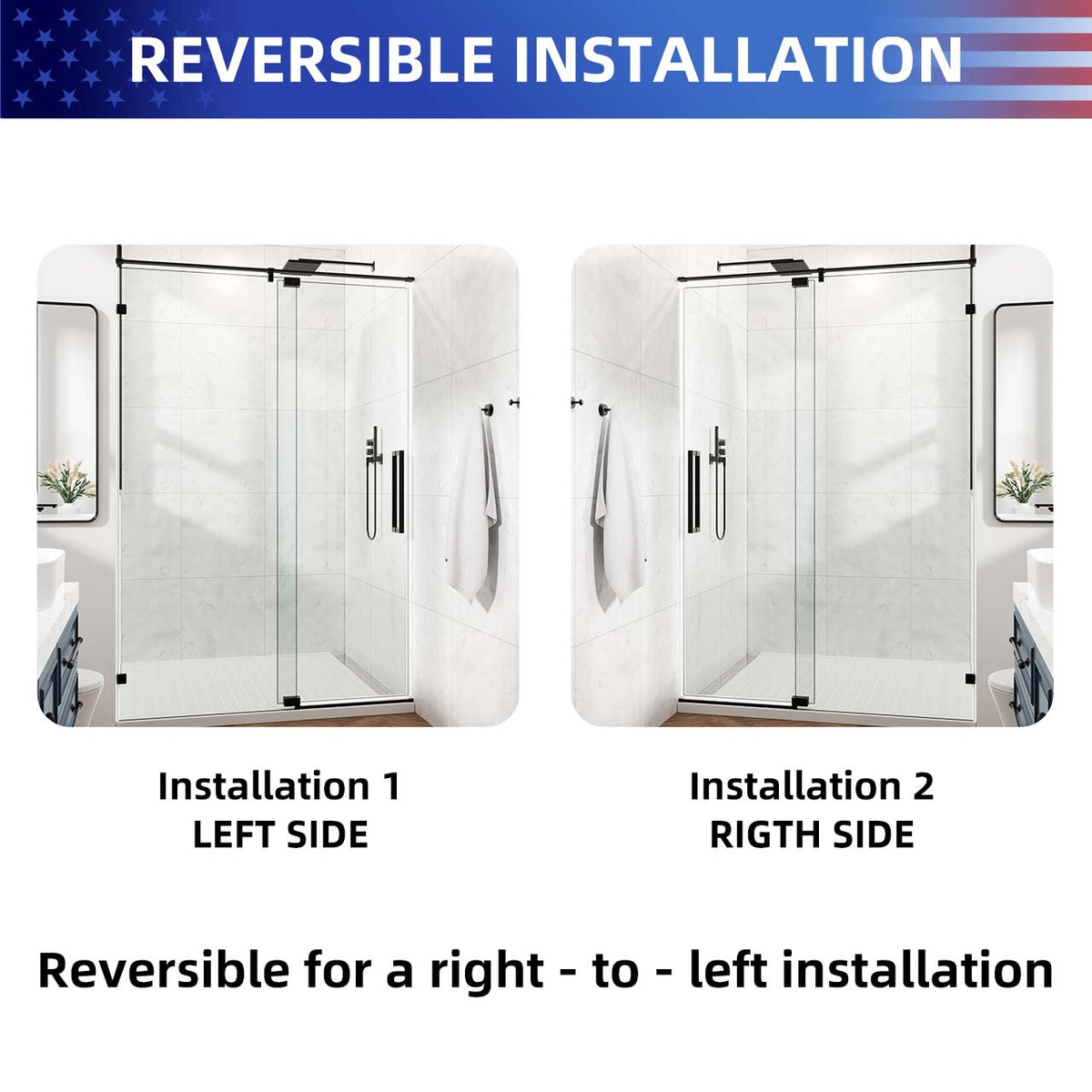 Rainlex Frameless Single-Panel Swing Shower Door with 5/16" Clear Tempered Glass and Safety Film
