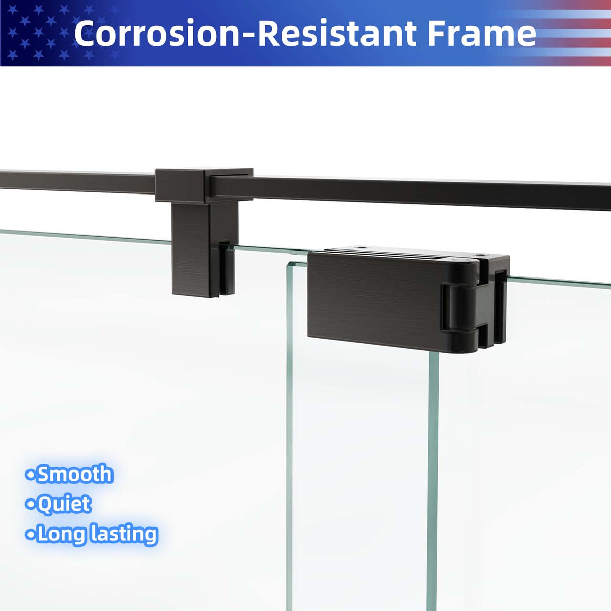 Rainlex Frameless Single-Panel Swing Shower Door with 5/16" Clear Tempered Glass and Safety Film
