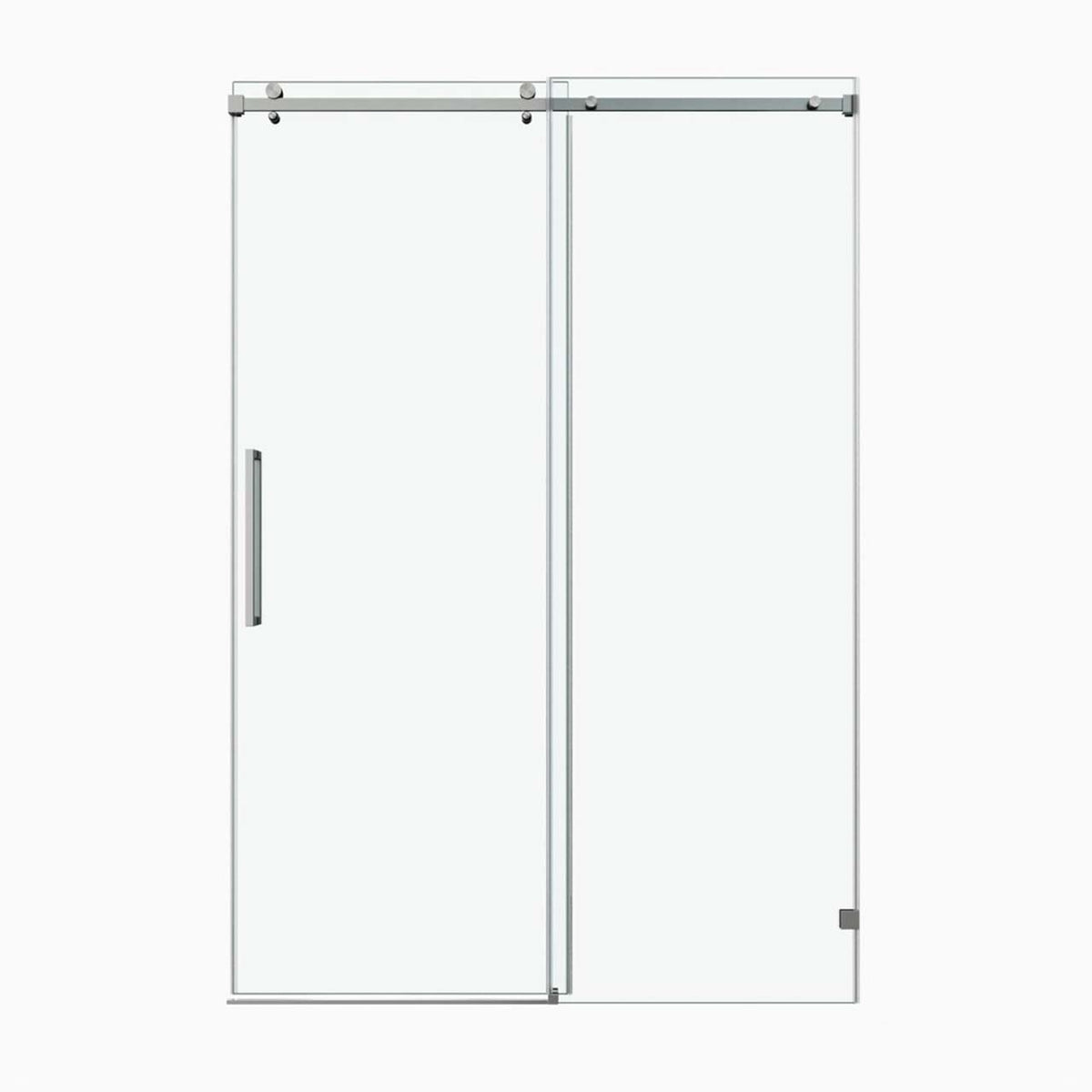 Rainlex Frameless Single-Panel Sliding Shower Door with 3/8" Tempered Glass and Stainless Steel Frame