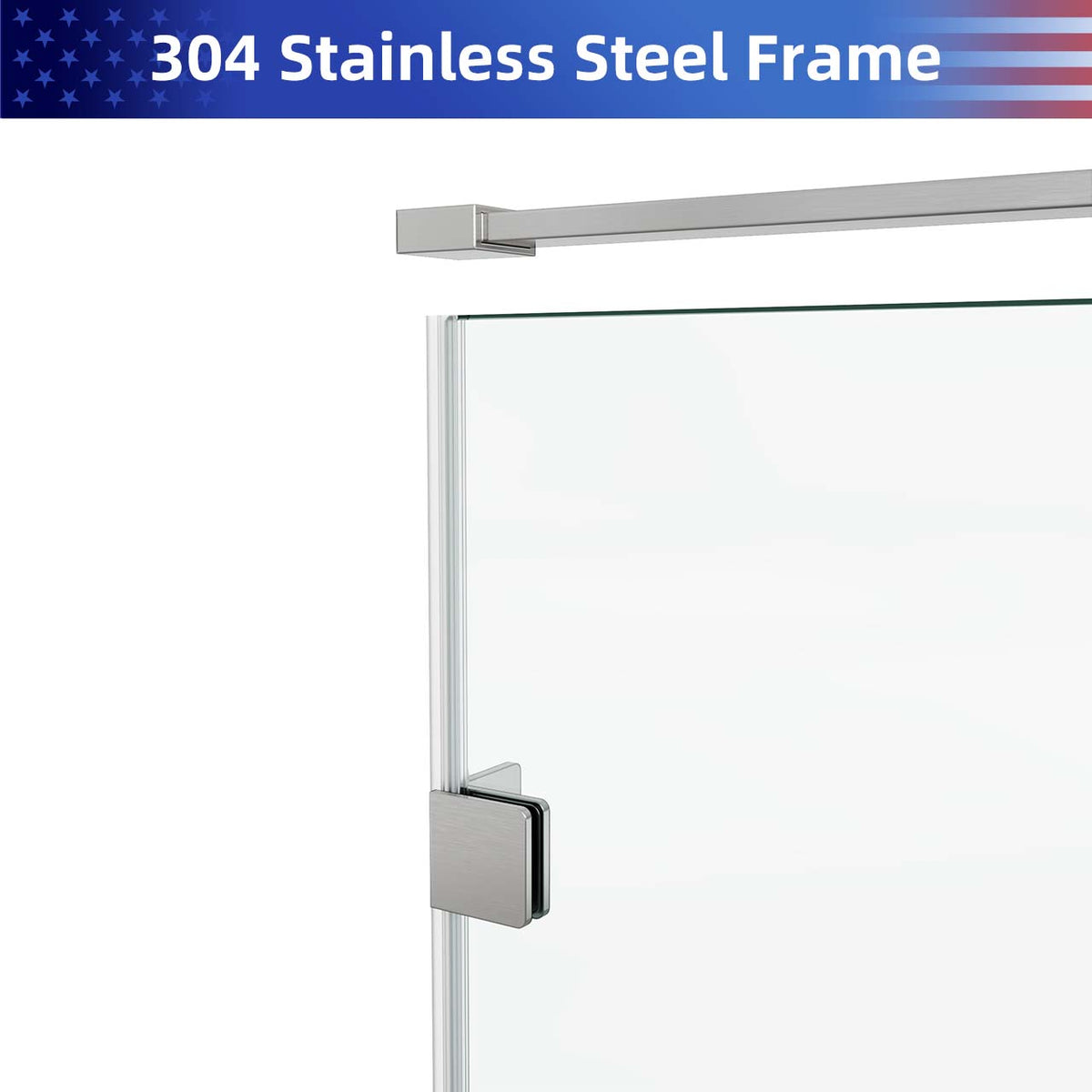 Rainlex Frameless Single-Panel Swing Shower Door with 5/16" Clear Tempered Glass and Safety Film