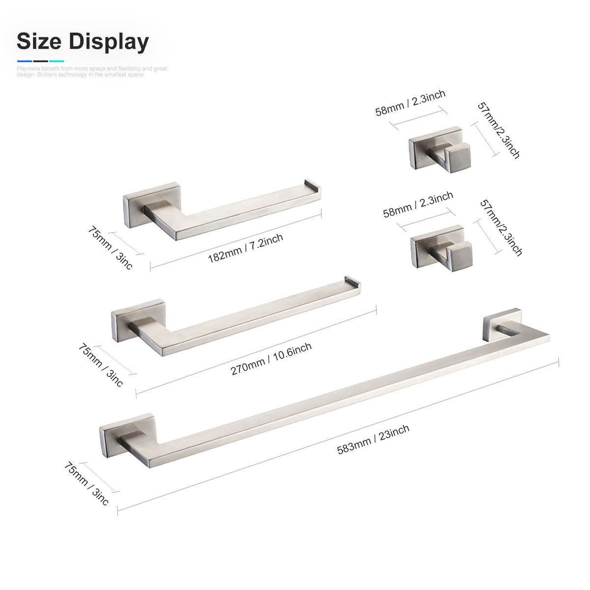 RAINLEX 5-Piece Bathroom Hardware Set (S3700)
