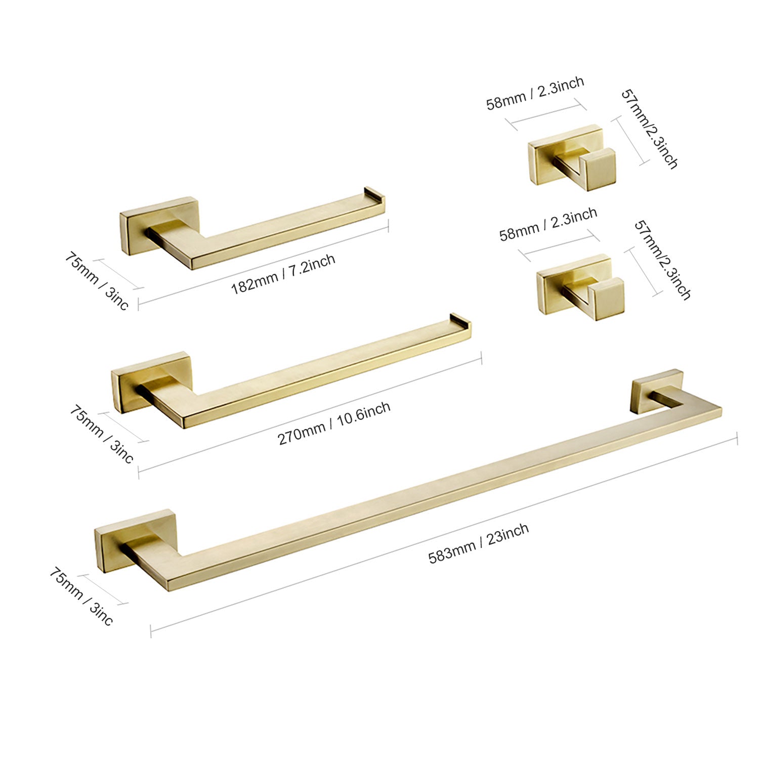 Ensemble de quincaillerie de salle de bain 5 pièces RX3700-5