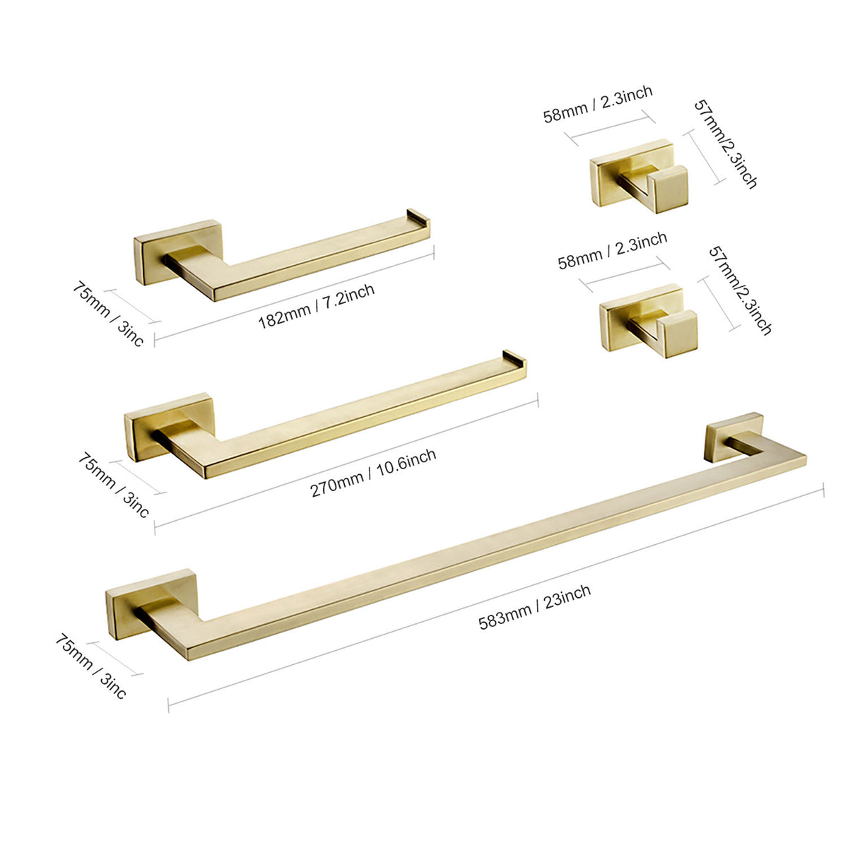 RAINLEX 5-Piece Bathroom Hardware Set (S3700)