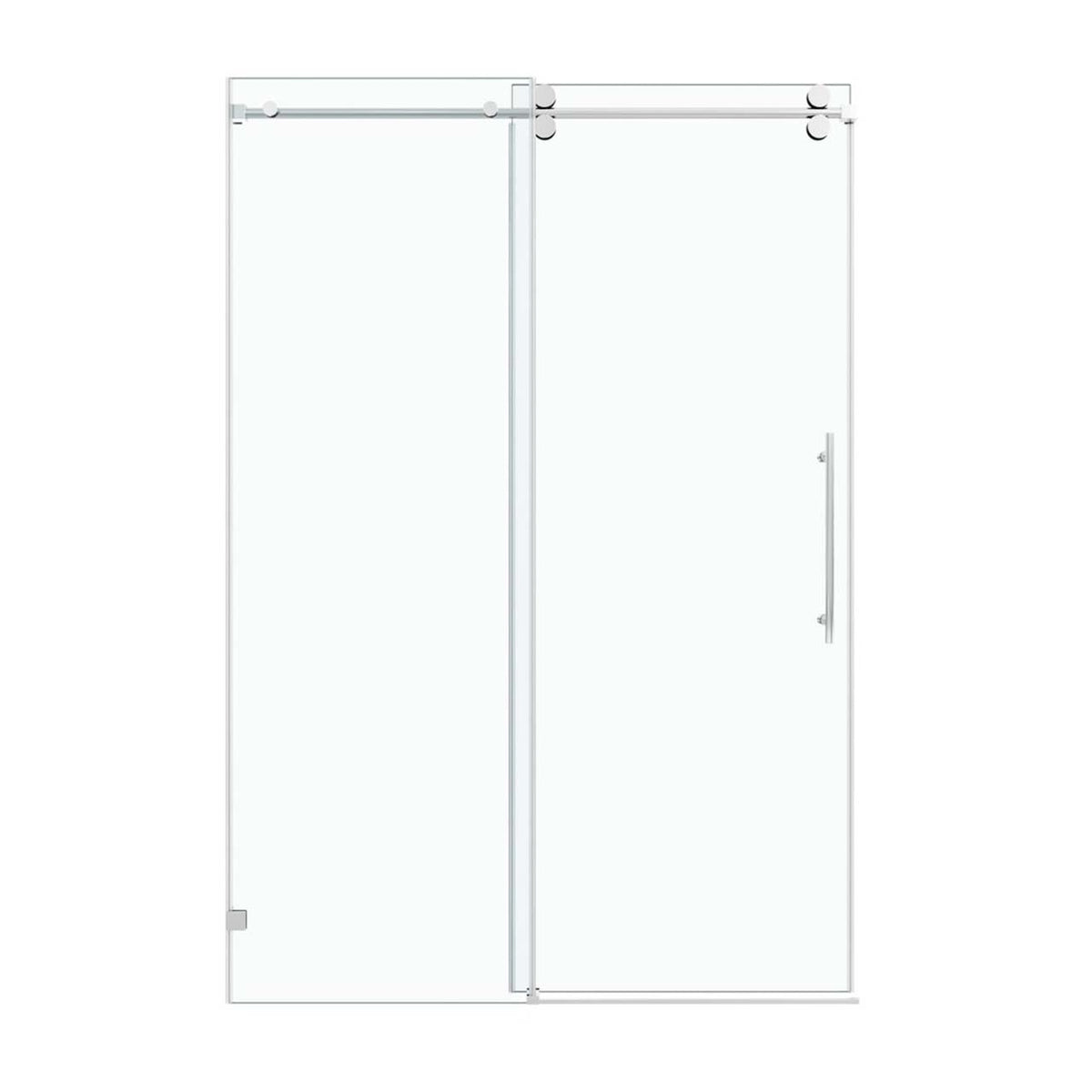 Frameless Sliding Shower Door with 3/8" Tempered Glass and Stainless Steel Frame
