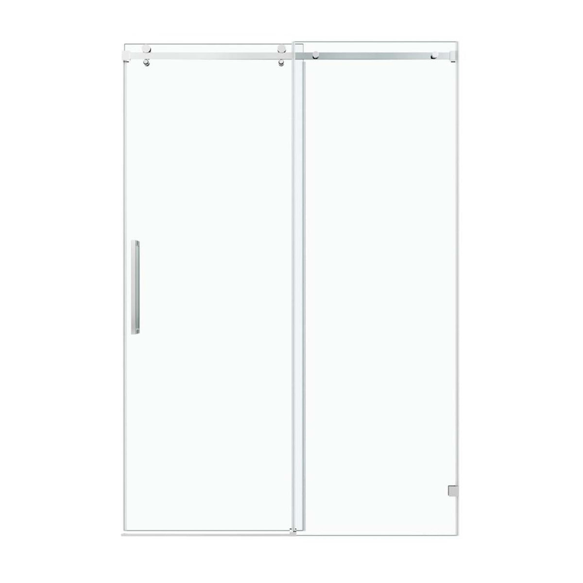 Rainlex Frameless Single-Panel Sliding Shower Door with 3/8" Tempered Glass and Stainless Steel Frame
