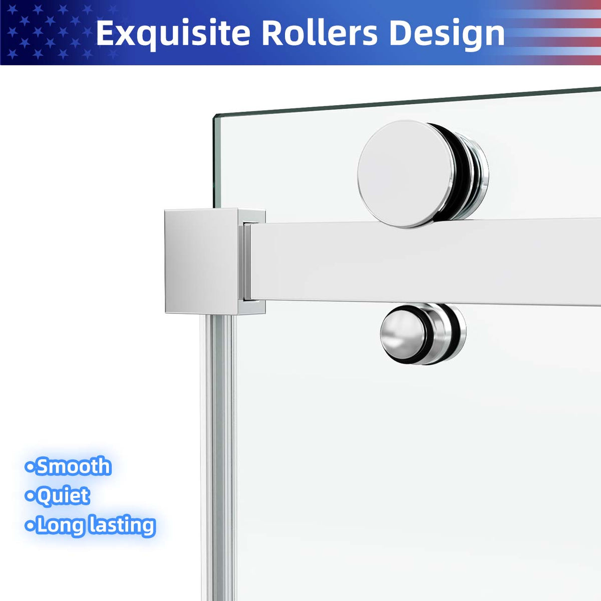 Rainlex Frameless Single-Panel Sliding Shower Door with 3/8" Tempered Glass and Stainless Steel Frame